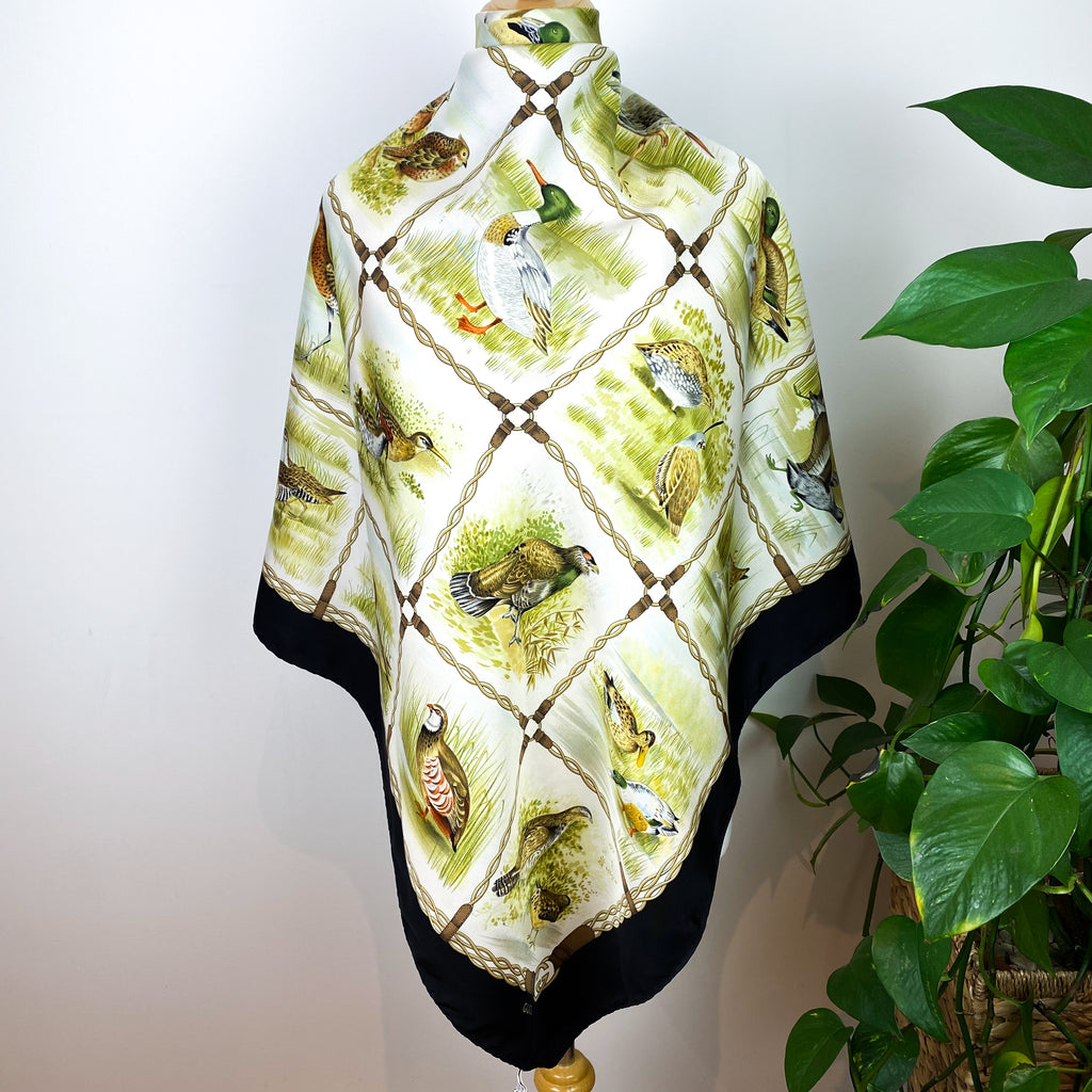 Gucci Bird Design Silk Scarf