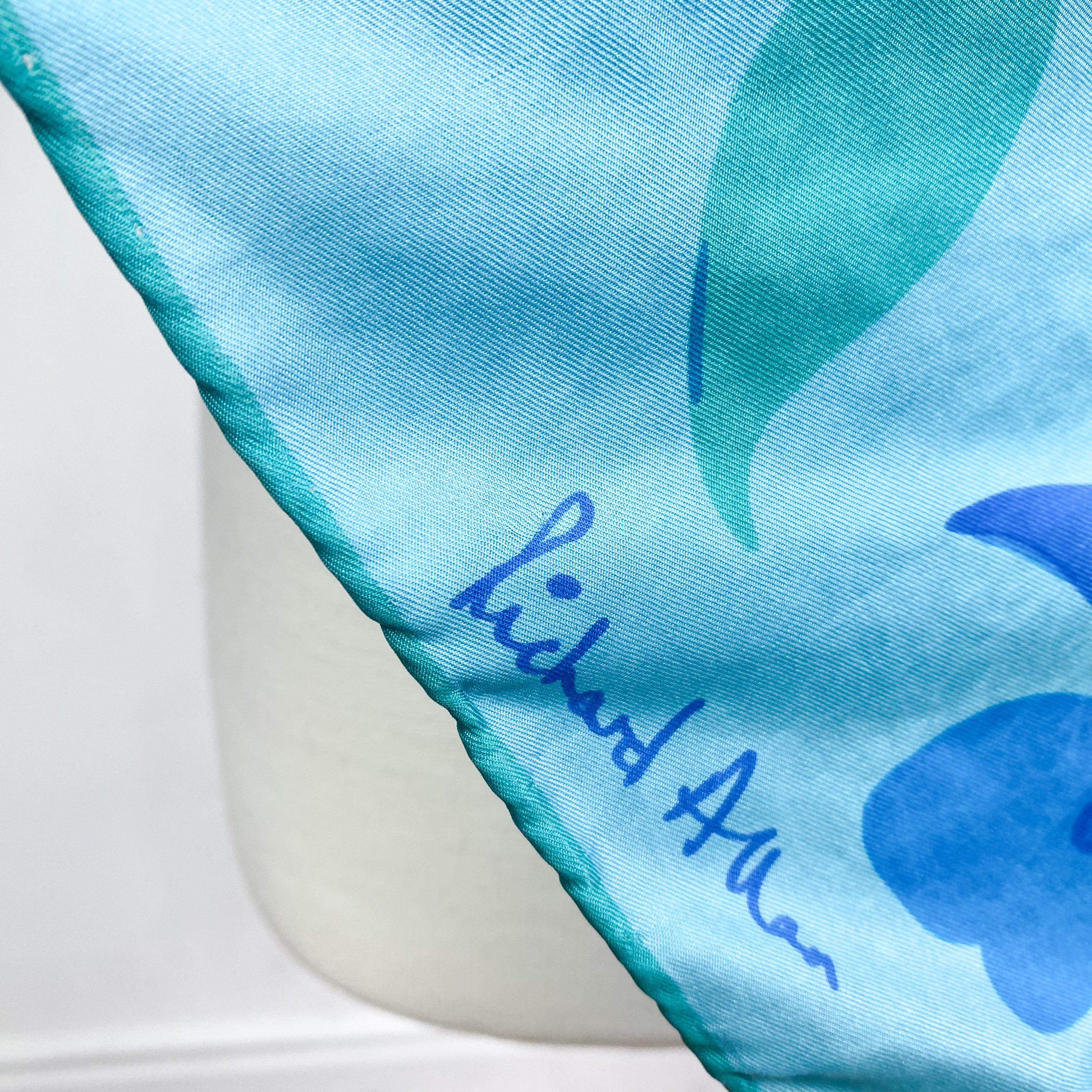 1970s Richard Allan Floral Vintage Silk Scarf