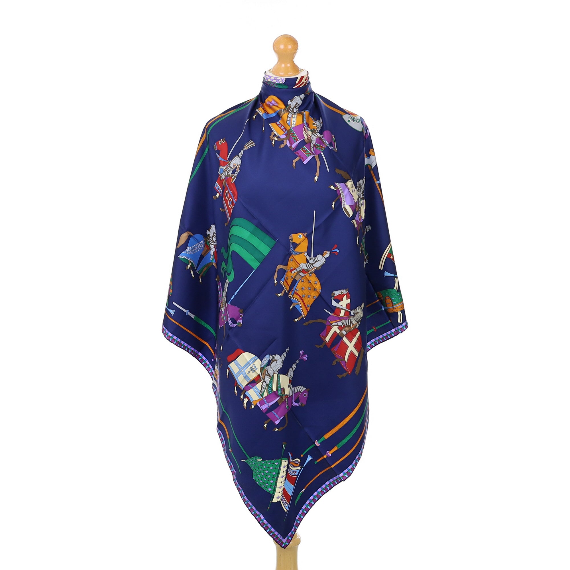 Brand New Gucci Knight Design Vintage Silk Scarf