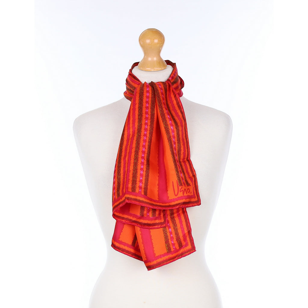 1970’s Vera Striped Vintage Silk Scarf