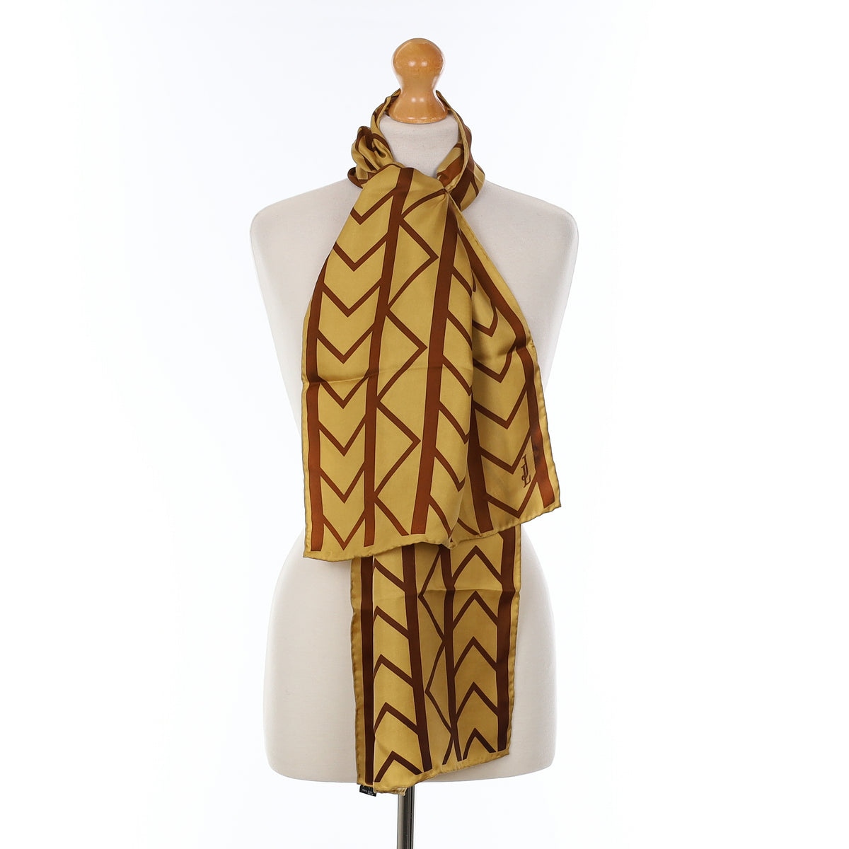 Gold Art Deco Silk Scarf