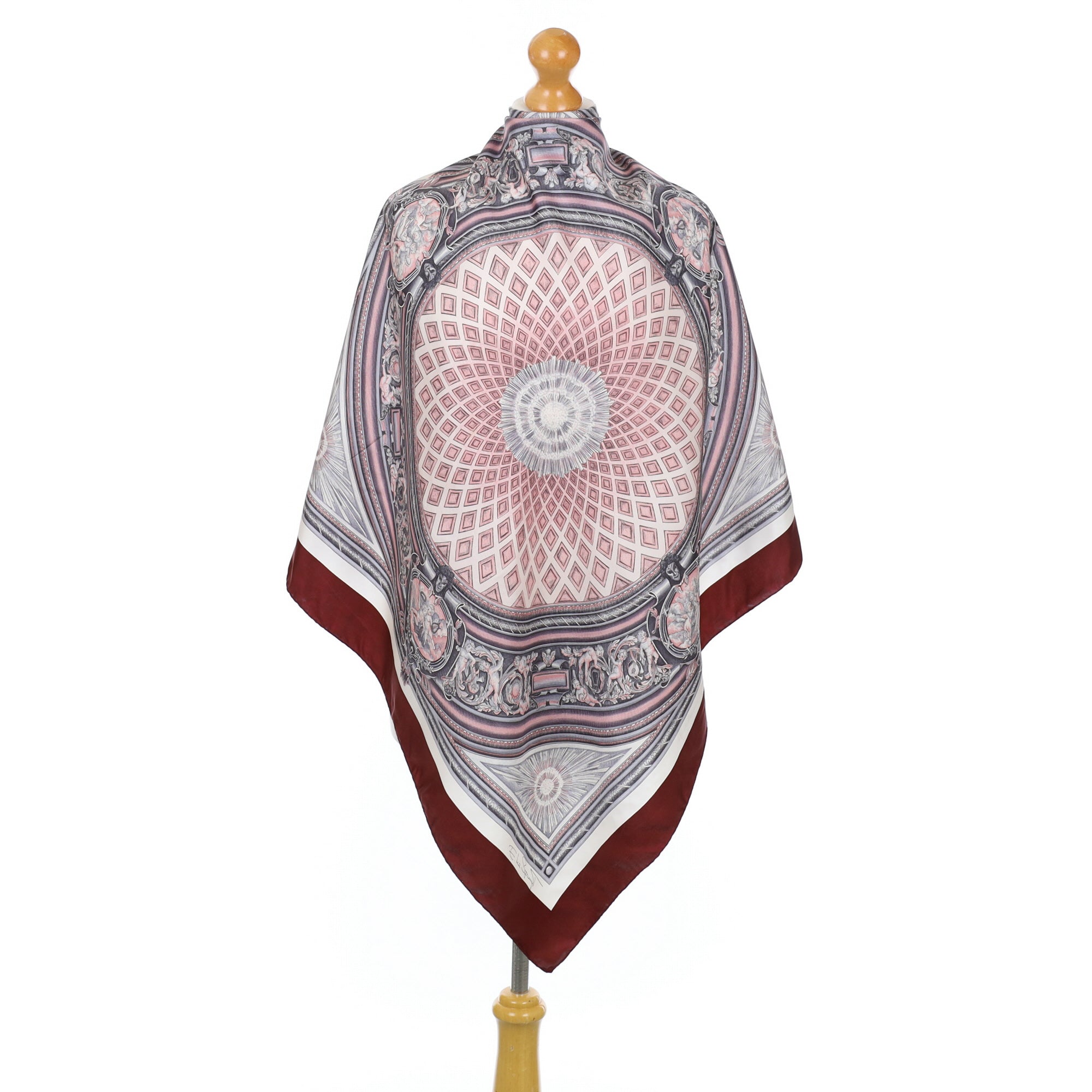 Italian Pink and Grey Silk Scarf