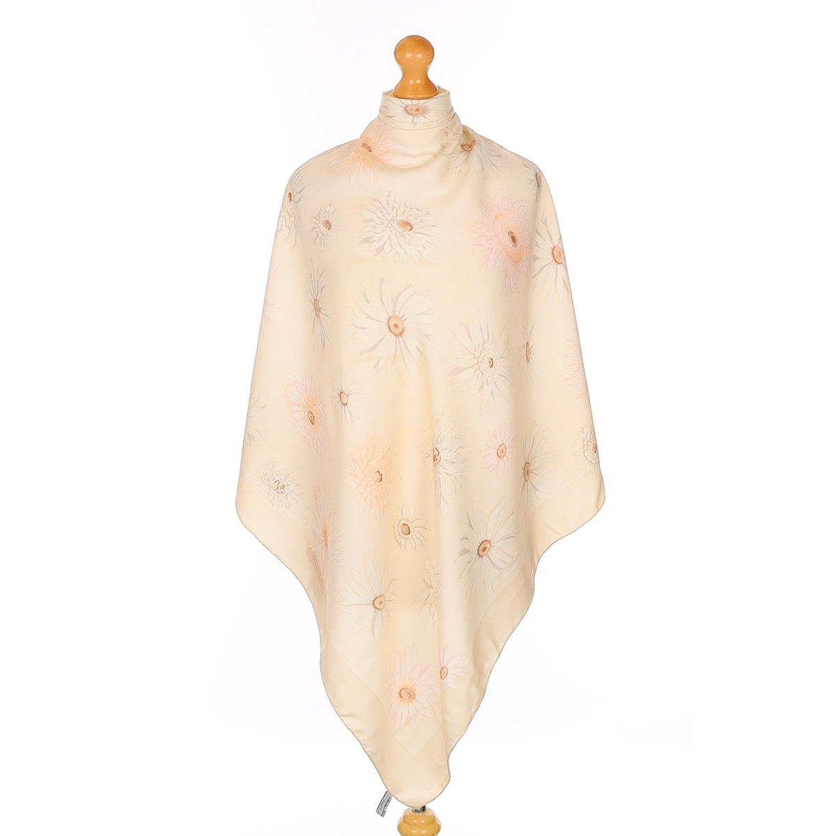 Salvatore Ferragamo Beige Floral Silk Scarf