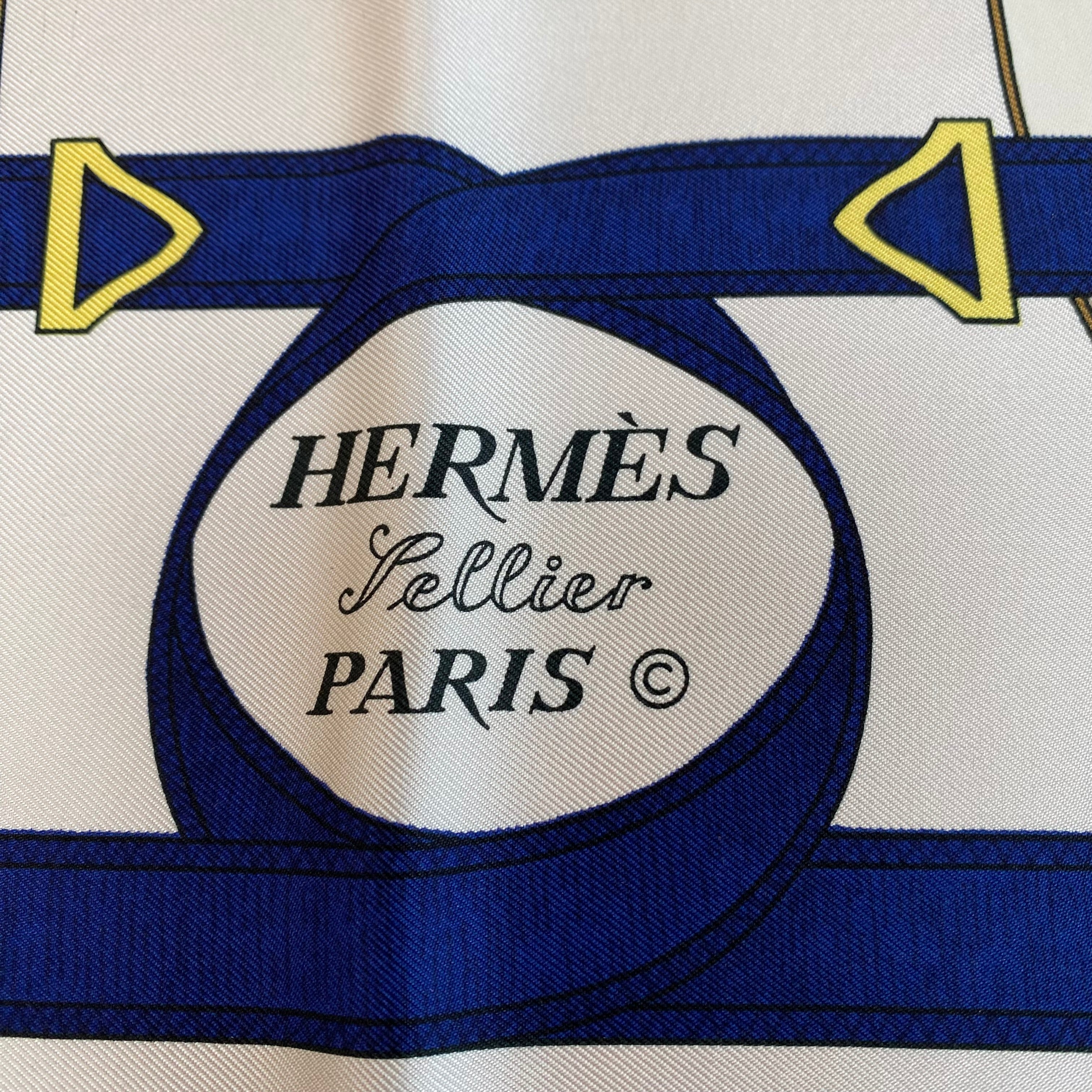 Brand New Boxed Hermès Eperon D’Or Silk Scarf