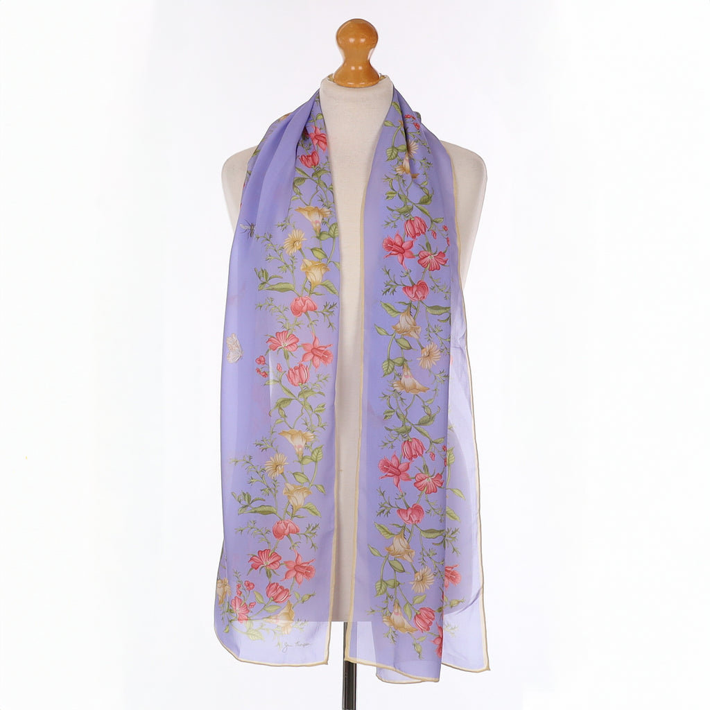 Jim Thompson Purple Floral Silk Scarf