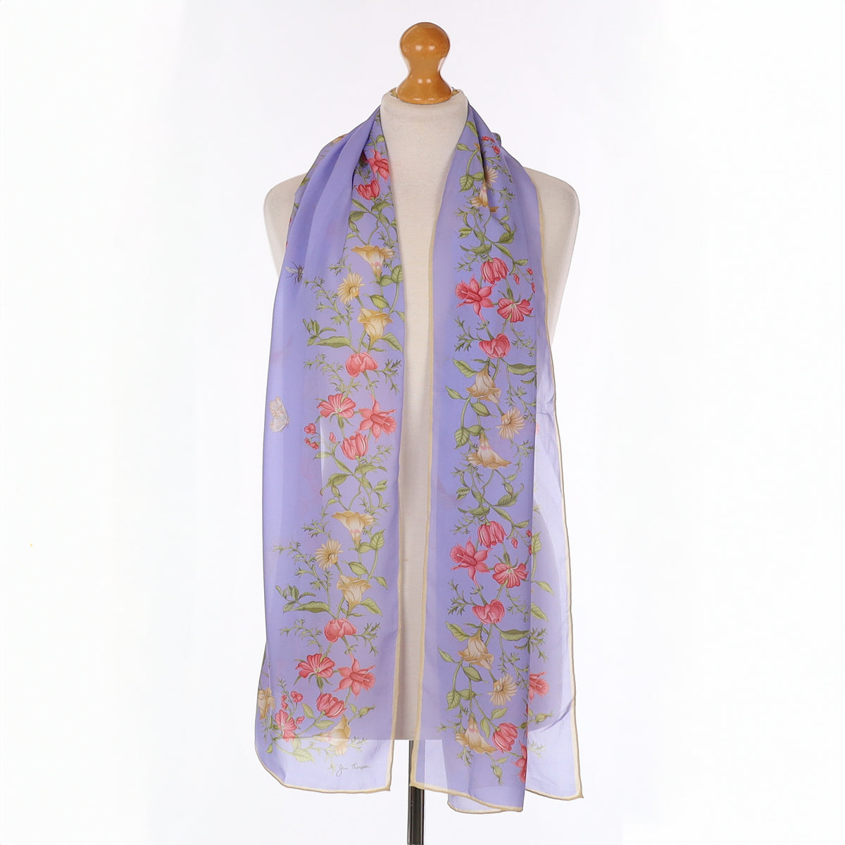 Jim Thompson Purple Floral Silk Scarf