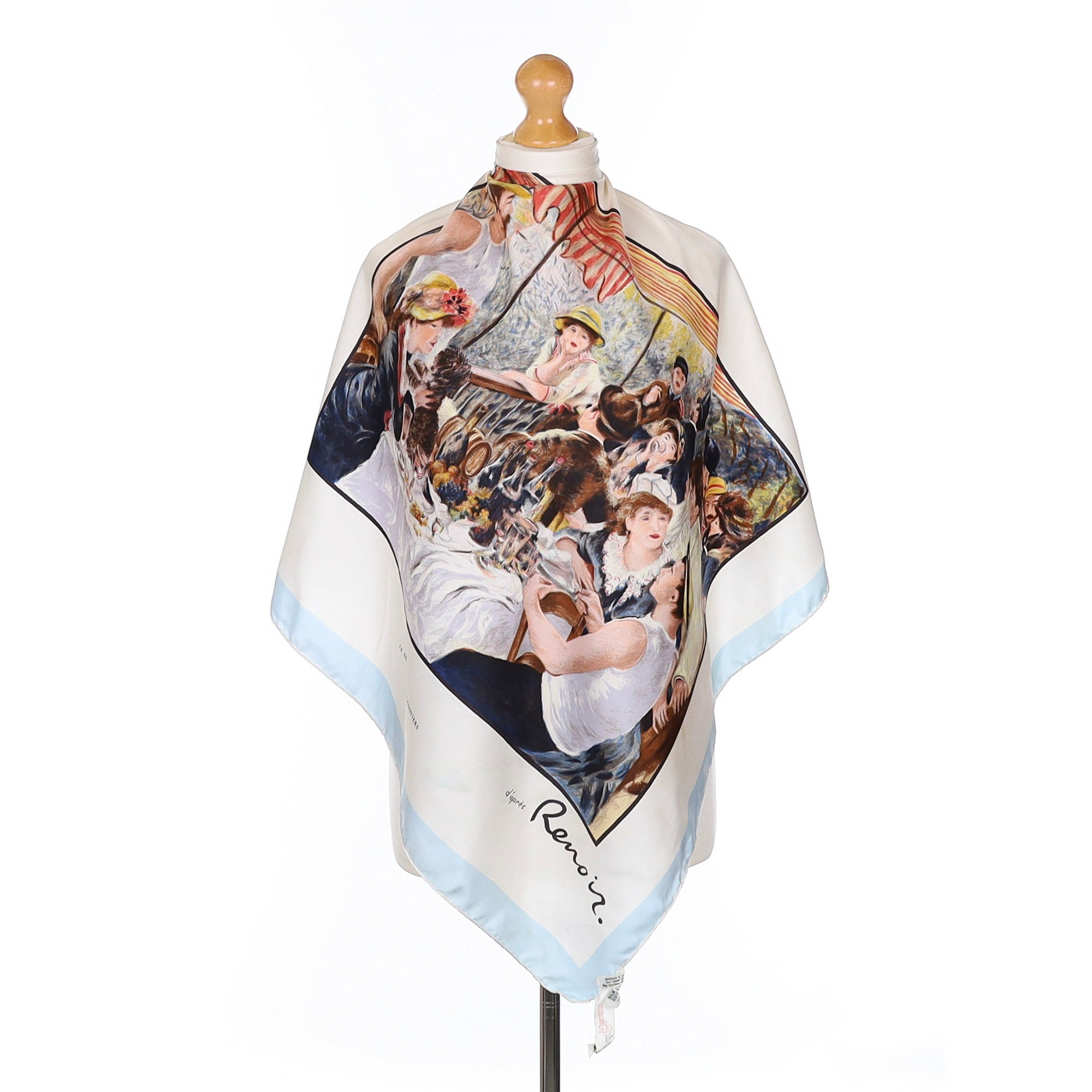 Baccara 1960's Cafe Painting Scene Vintage Silk Scarf
