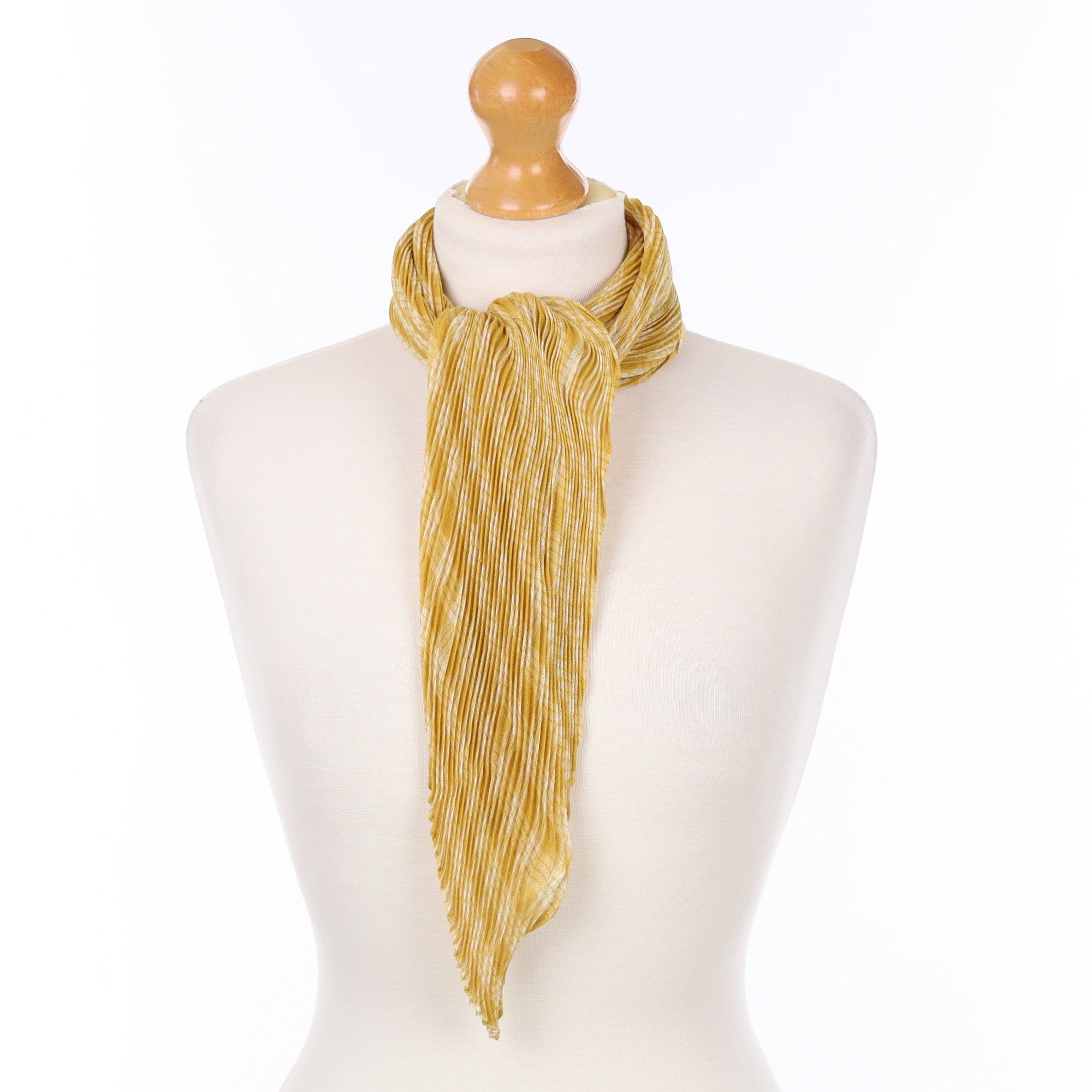 Brand New Agnona Pleated Yellow Cashmere Silk Scarf
