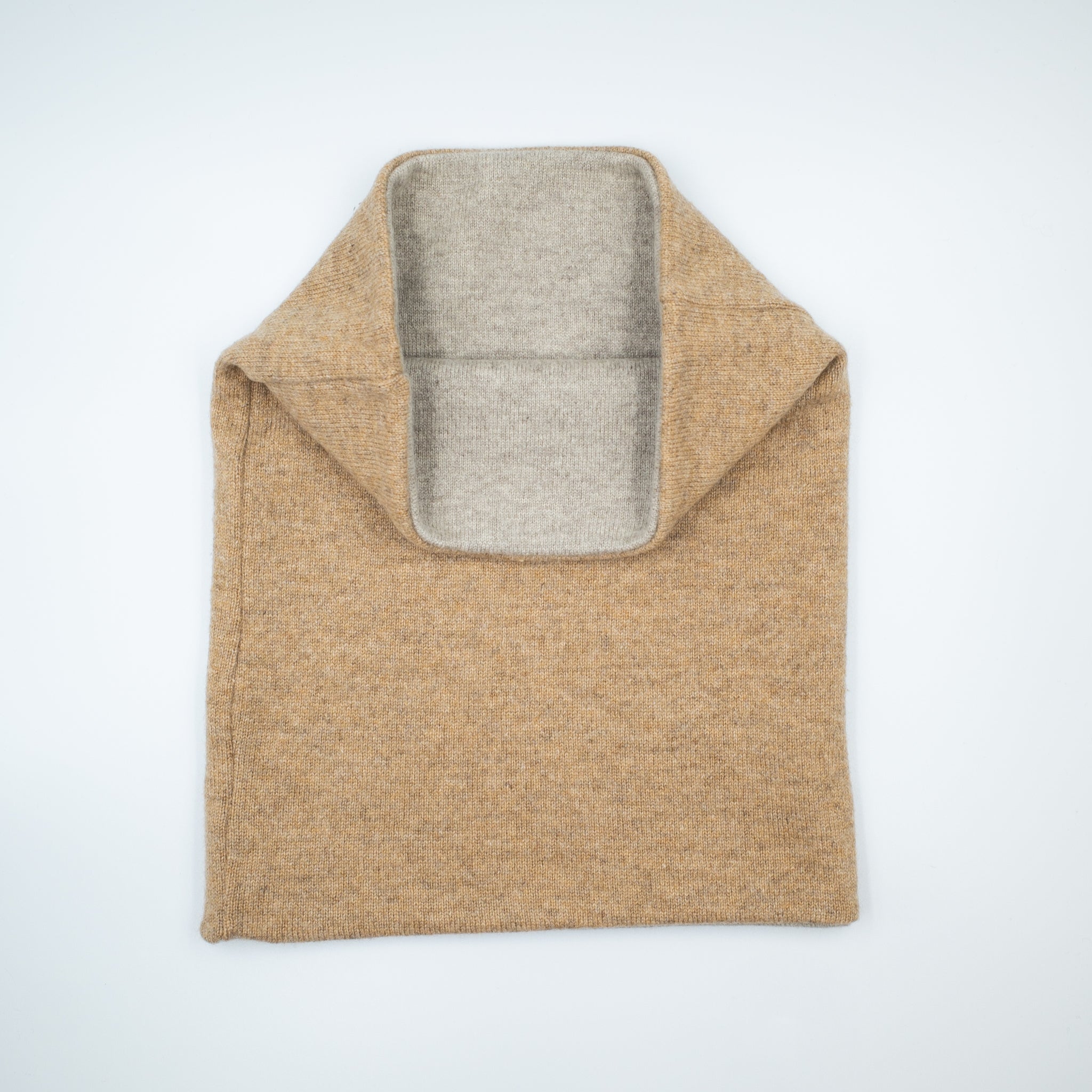 Men’s Camel and Taupe Luxury Double Layered Snood