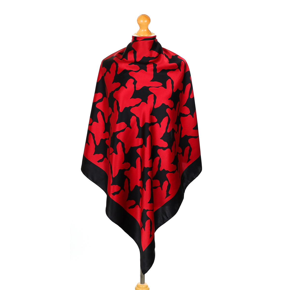 Jaeger Black and Red Vintage Silk Scarf