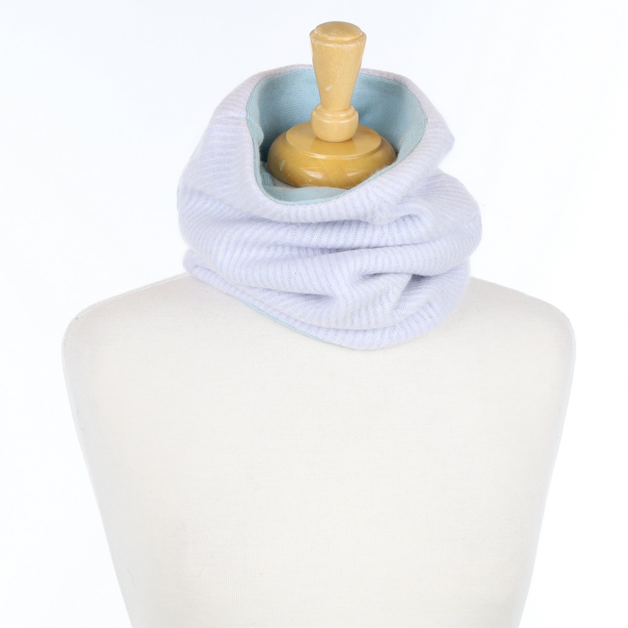 Ice Blue Textured and Opal Luxury Double Layered Snood