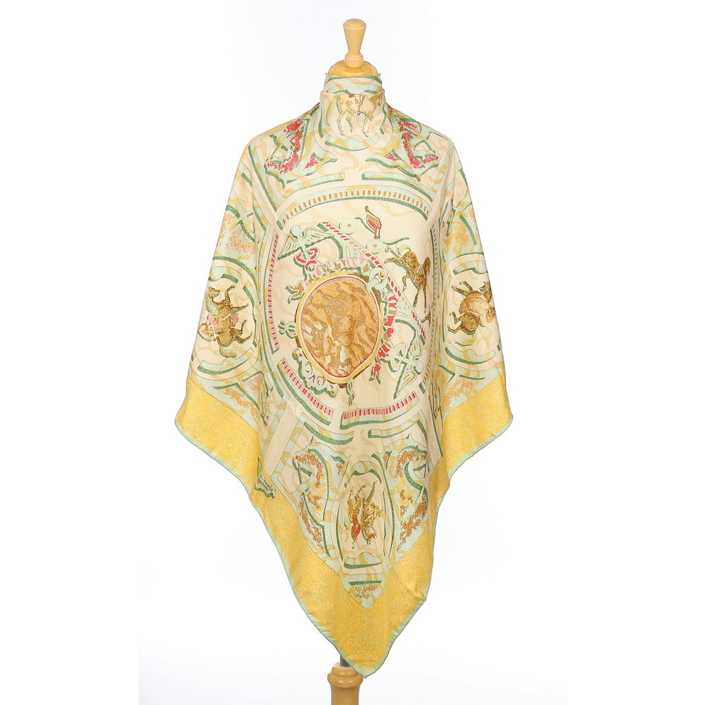 Hermès Peintre du Cheval Silk Scarf