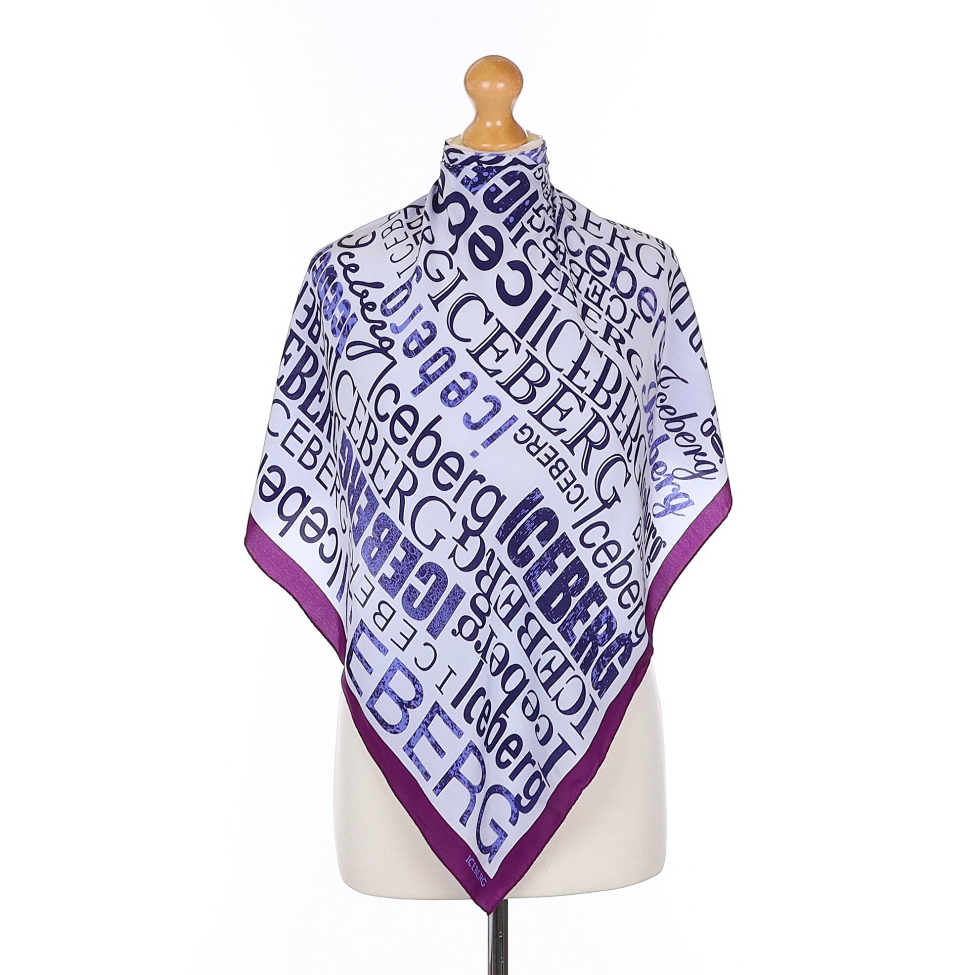 Iceberg Word Art Design Silk Scarf