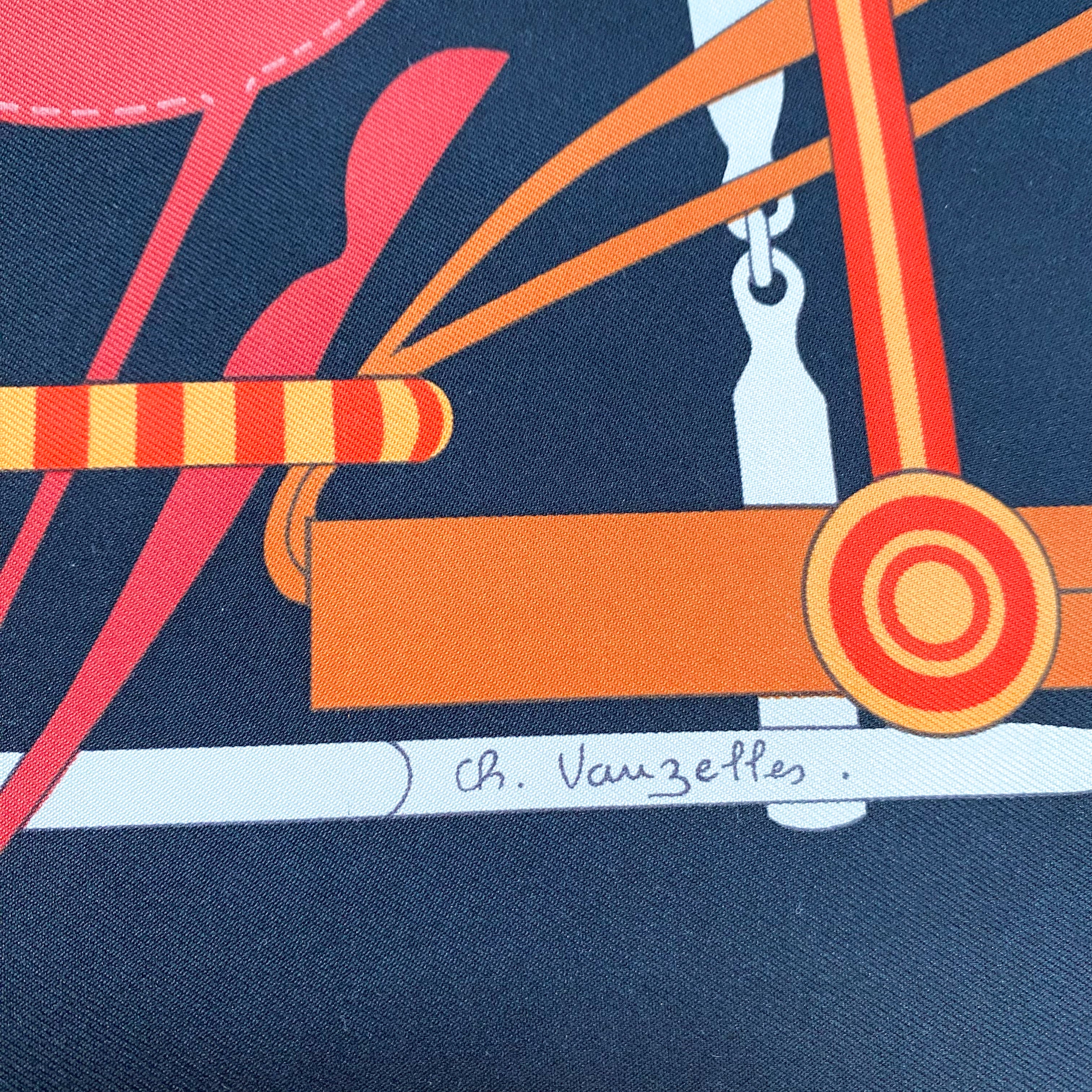 Boxed Hermés Brides et Frontaux Vintage Silk Scarf