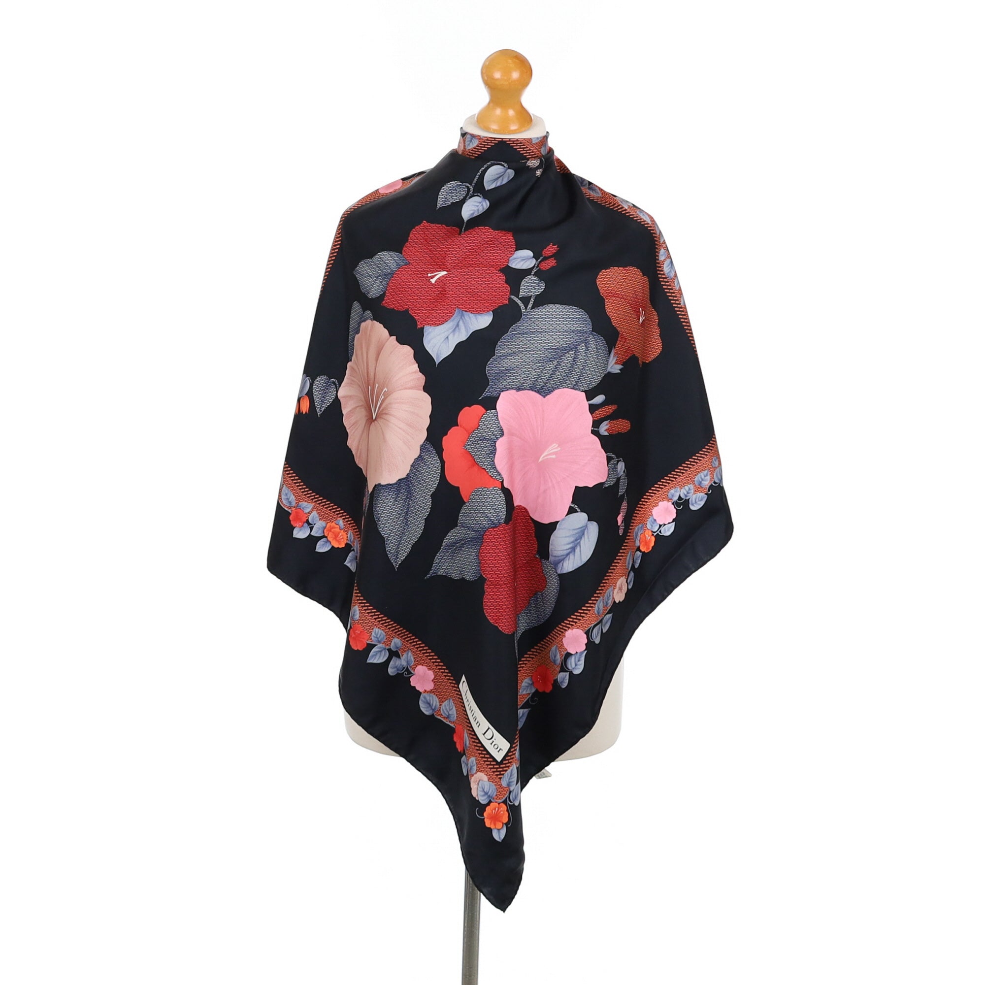 Christian Dior Floral Vintage Silk Scarf