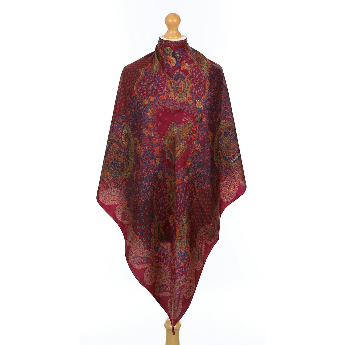 Liberty Deep Red Paisley Silk Scarf