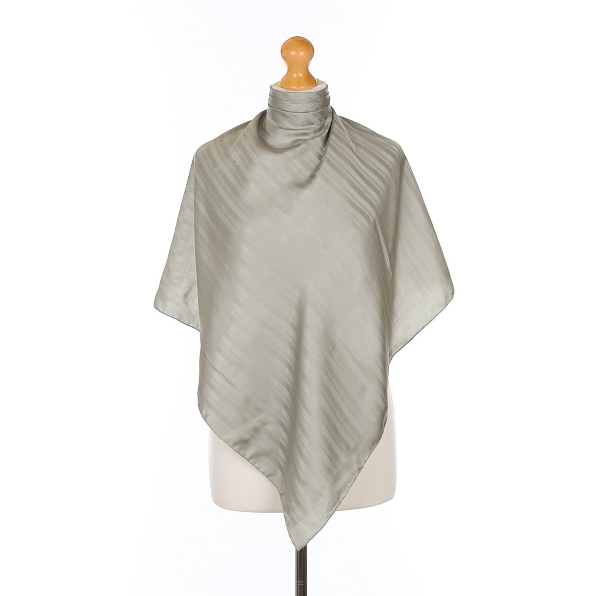 Jaeger Grey Striped Vintage Silk Scarf