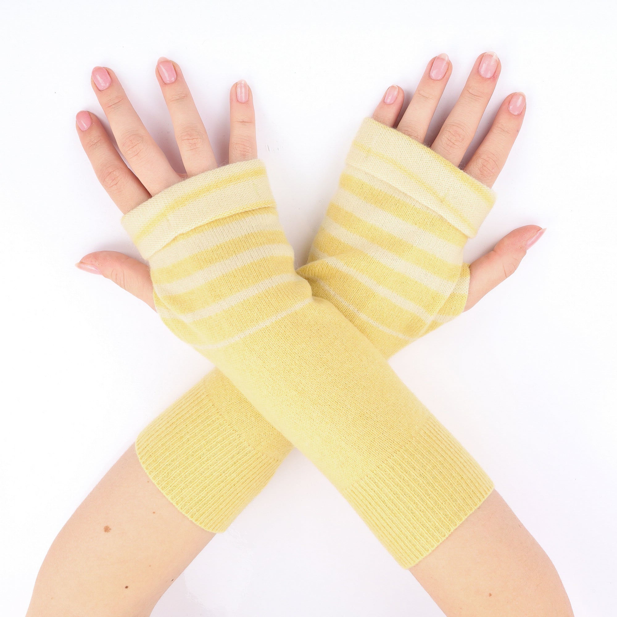 Citrus Stripe Fingerless Gloves