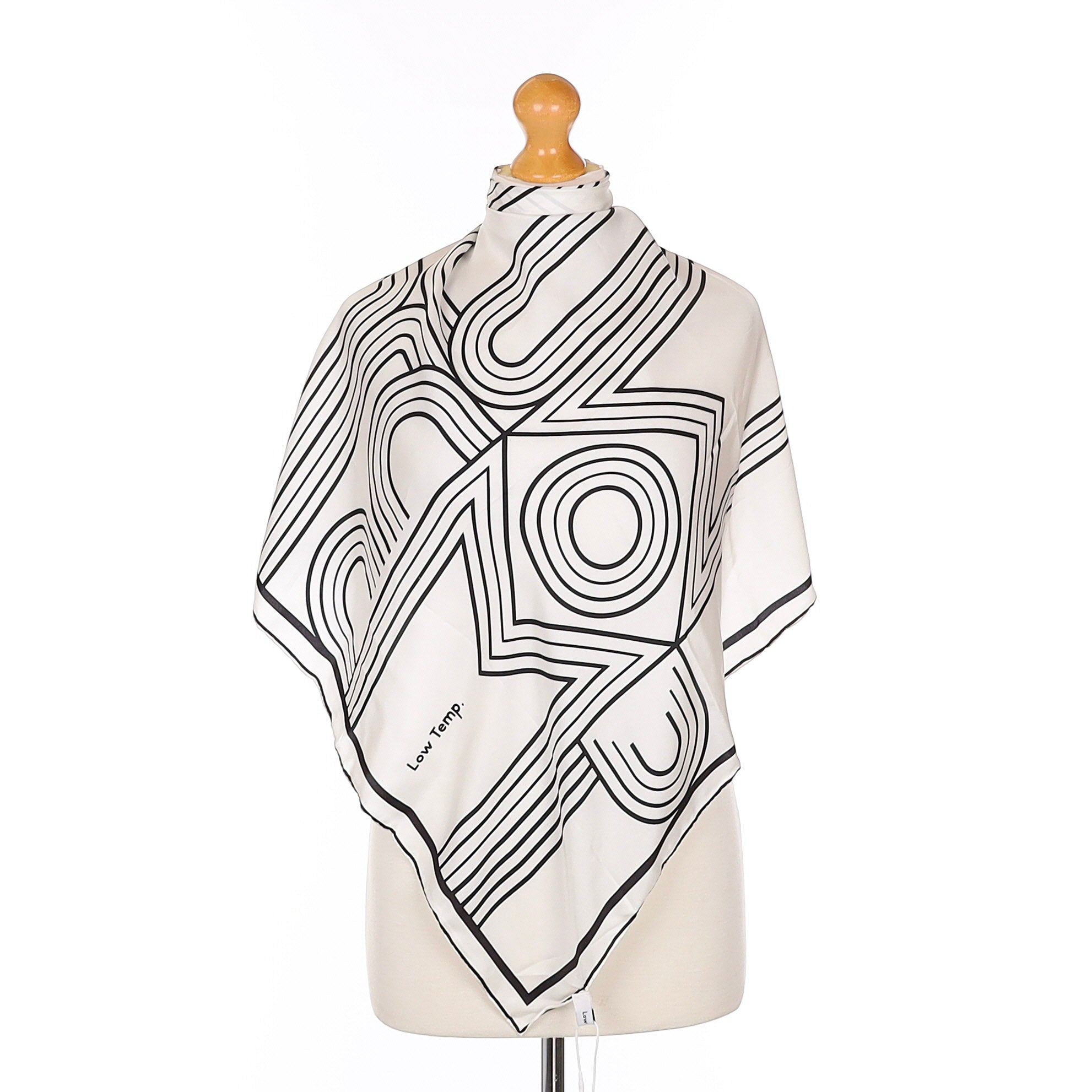 Brand New Low Temp Monochrome Logo Design Silk Scarf