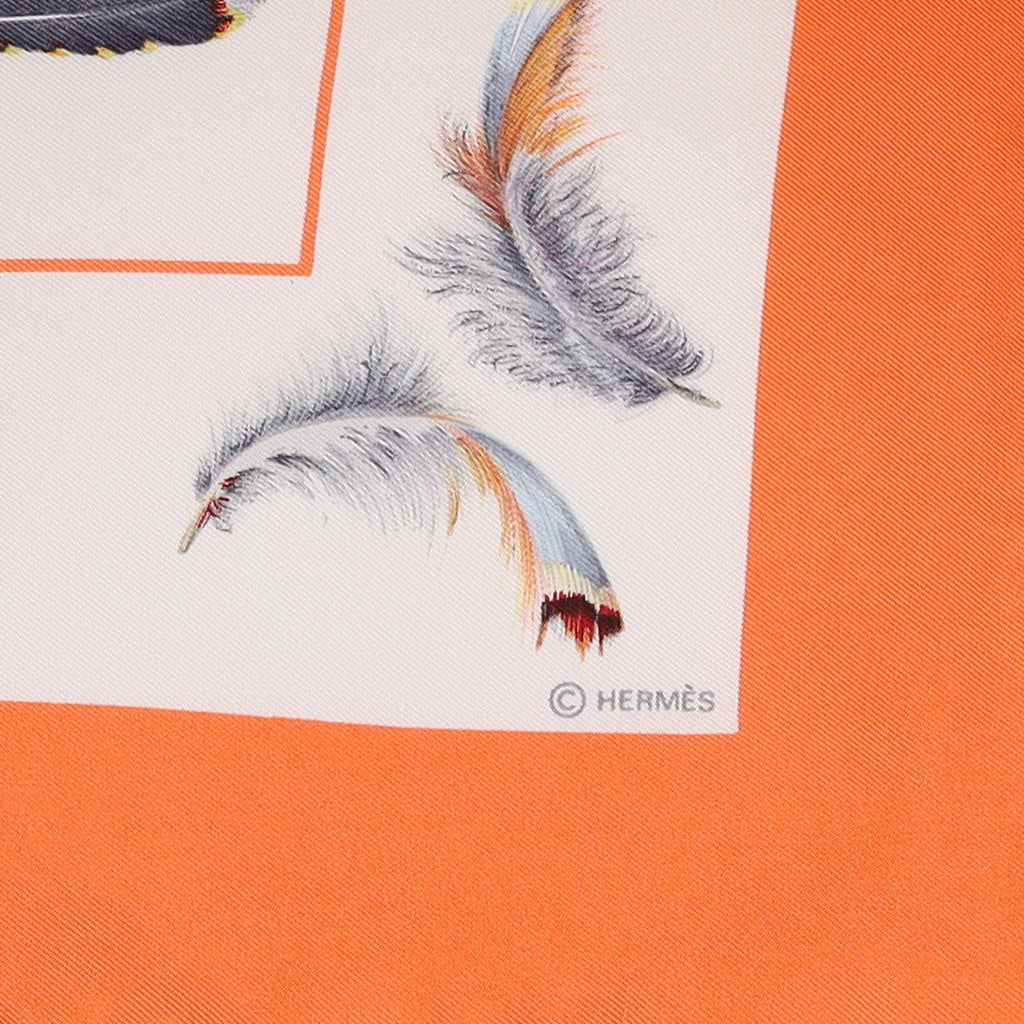 Brand New Boxed Hermès Plumes Silk Scarf