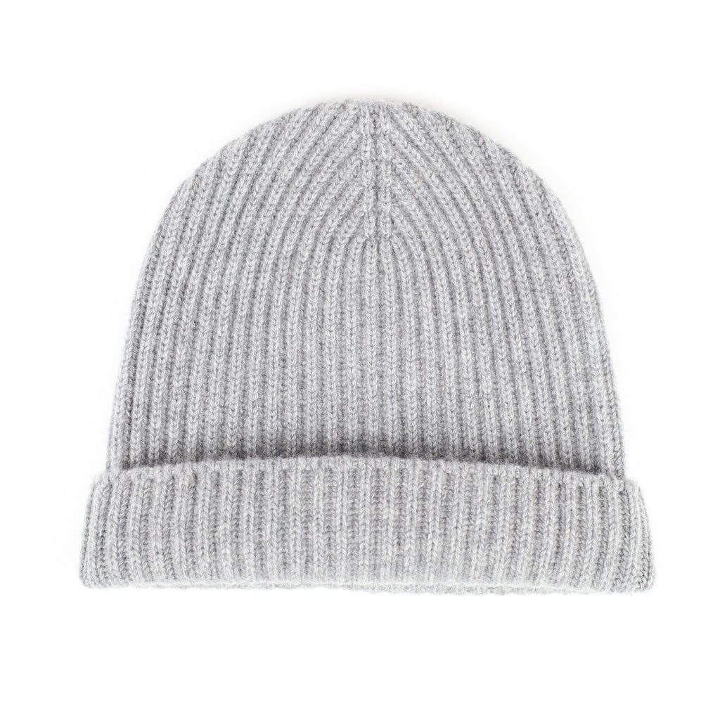 Scottish Ash Grey Luxury Chunky Cashmere Beanie Hat