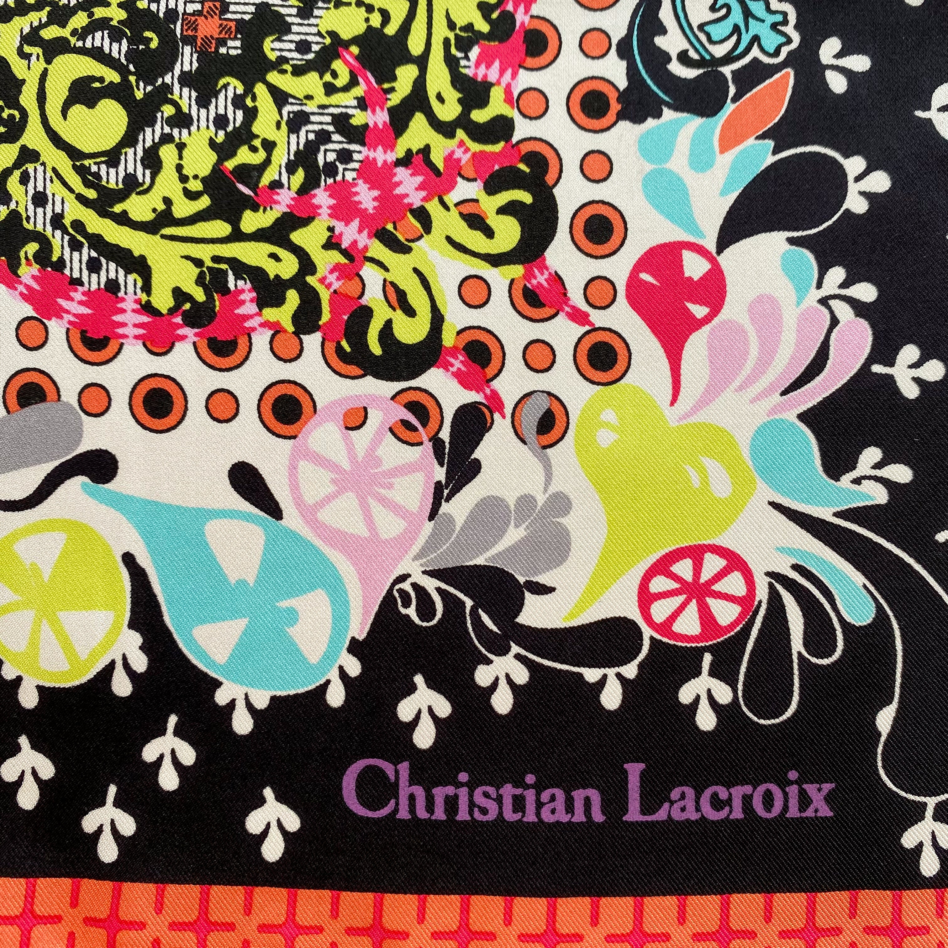 Immaculate Christian Lacroix Colourful Silk Scarf