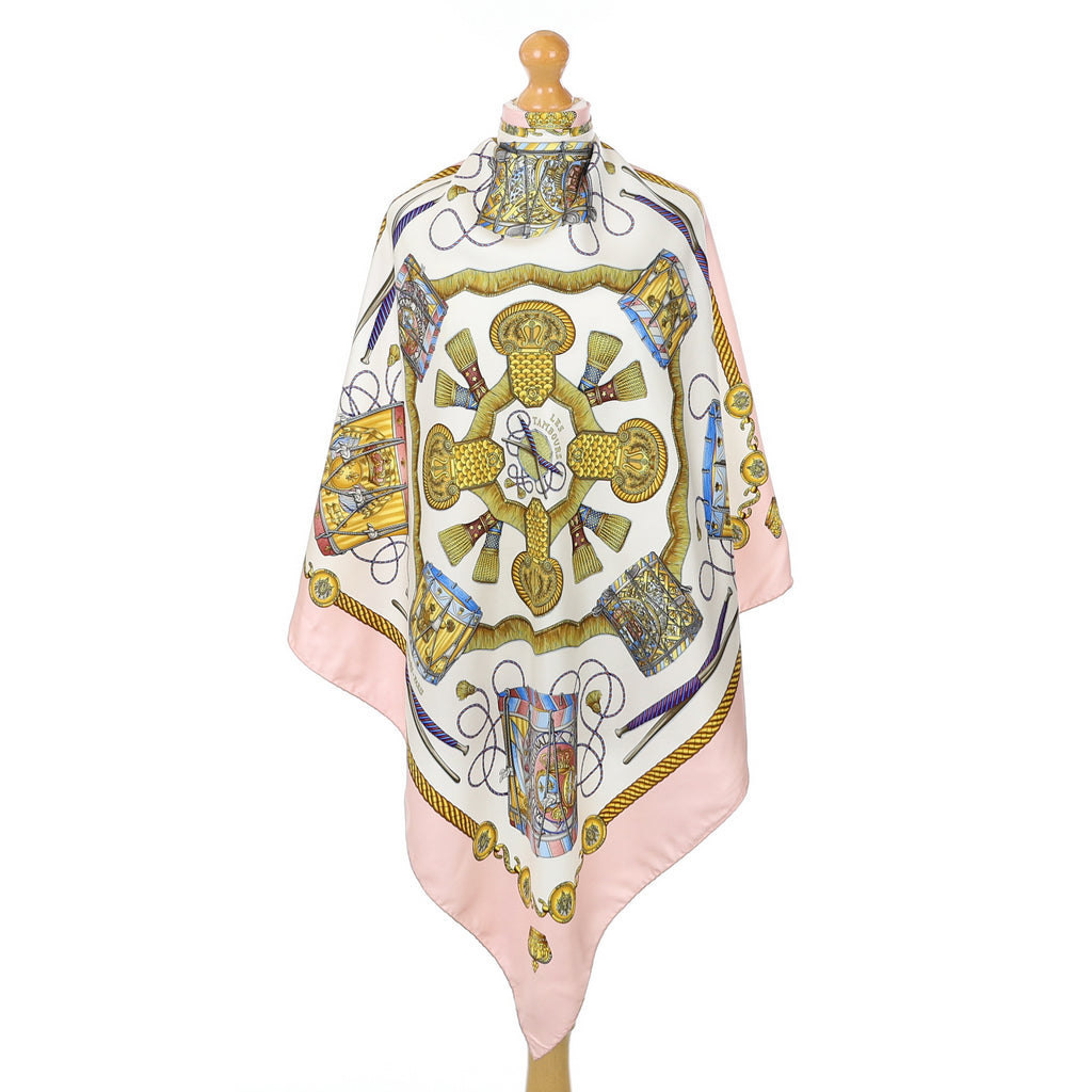 Hermès Les Tambours Vintage Silk Scarf
