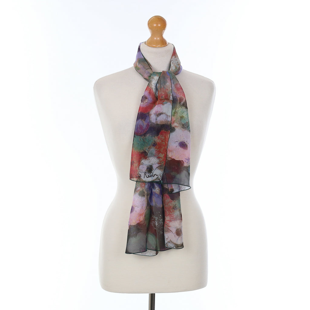 Boxed Floral Silk Scarf