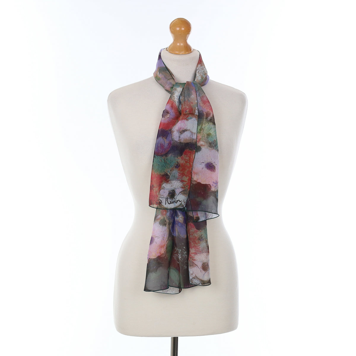 Boxed Floral Silk Scarf