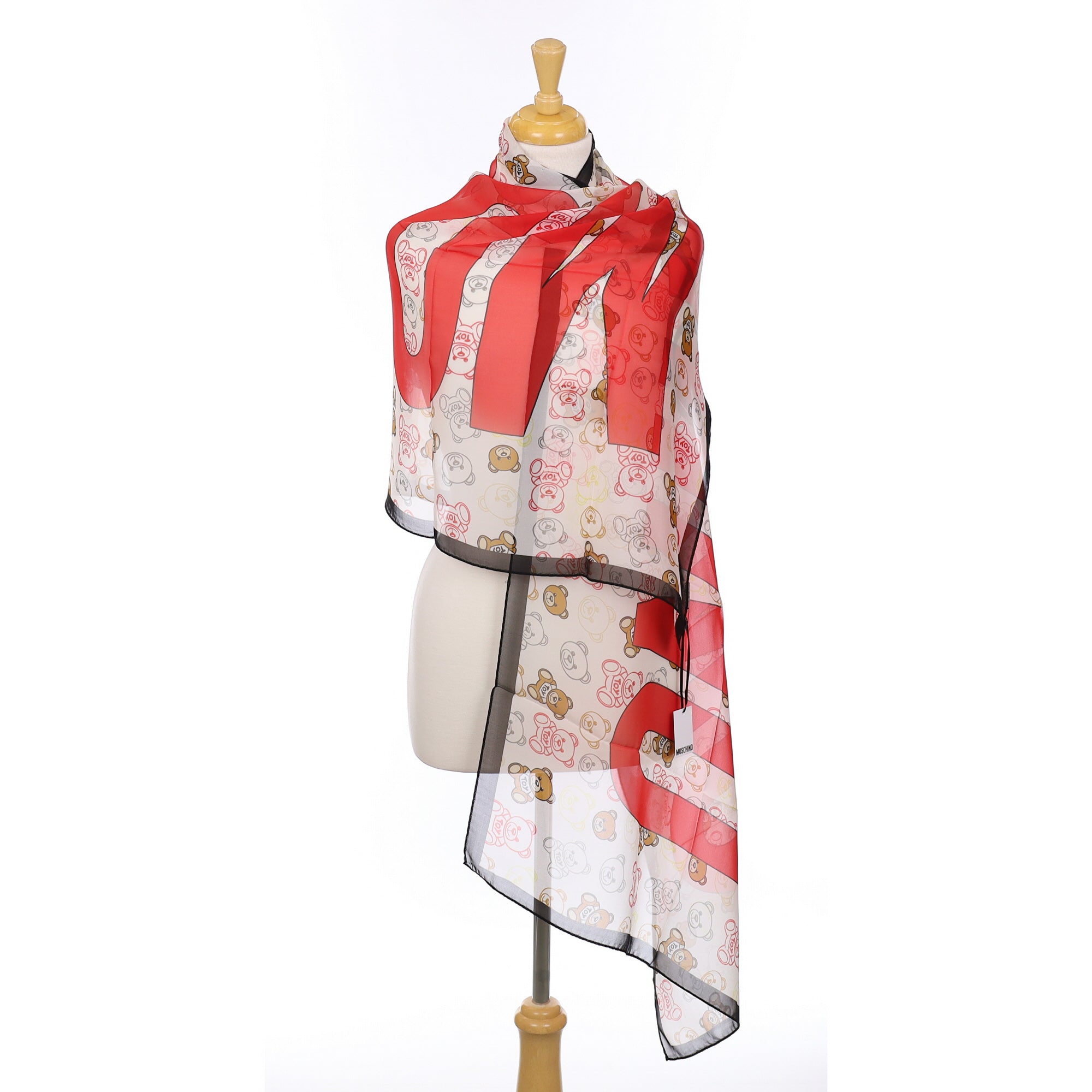 Brand New Moschino Teddy Bear Silk Scarf