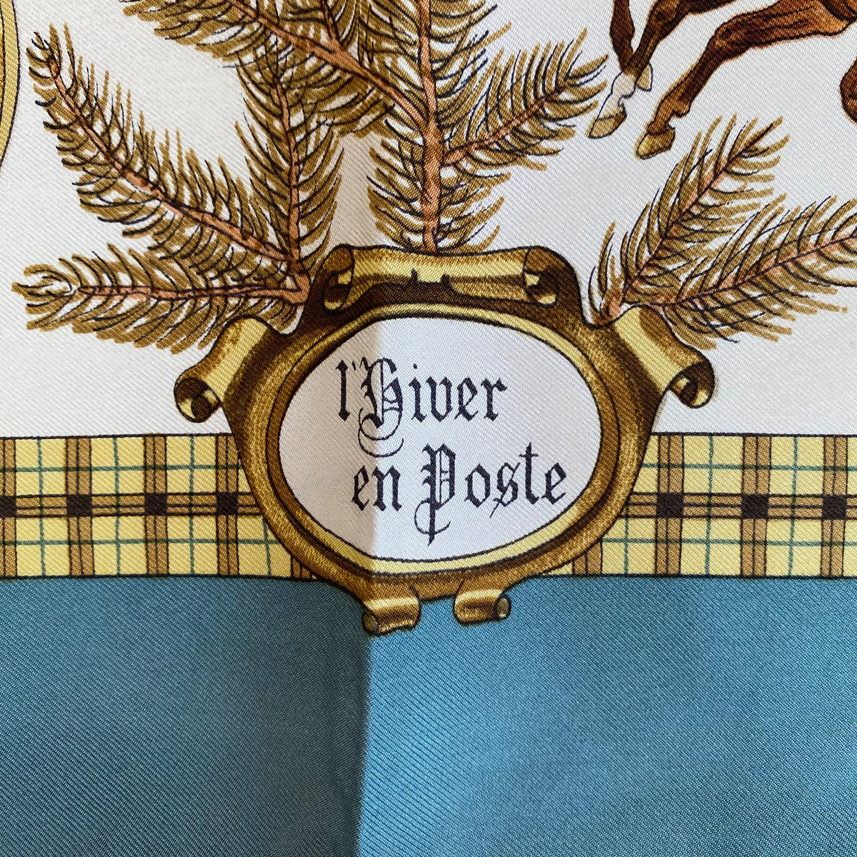 Hermès L’ Hiver En Poste Silk Scarf