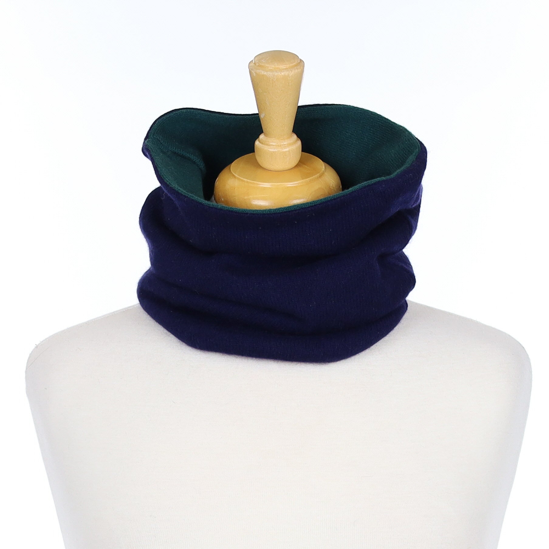 Men’s Forest Green and Navy Luxury Double Layered Snood