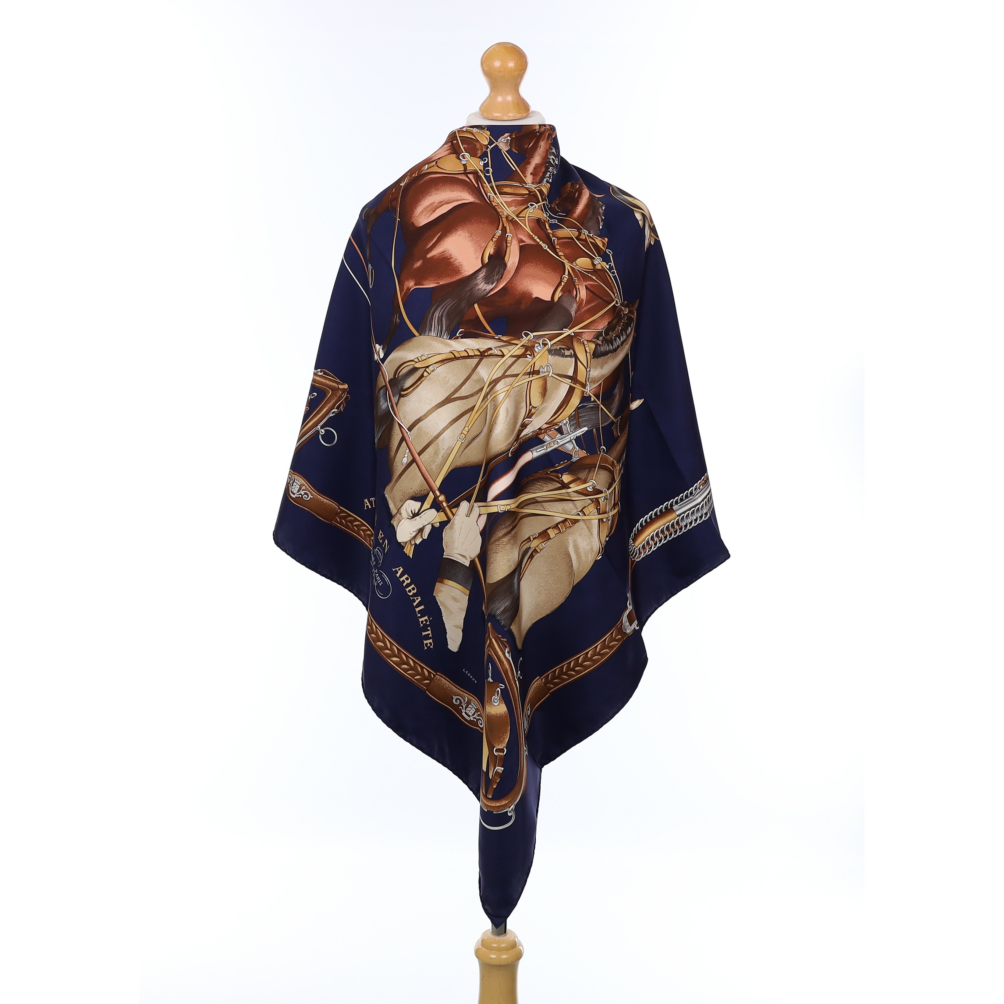 Hermès Attelage En Arbalete Silk Scarf