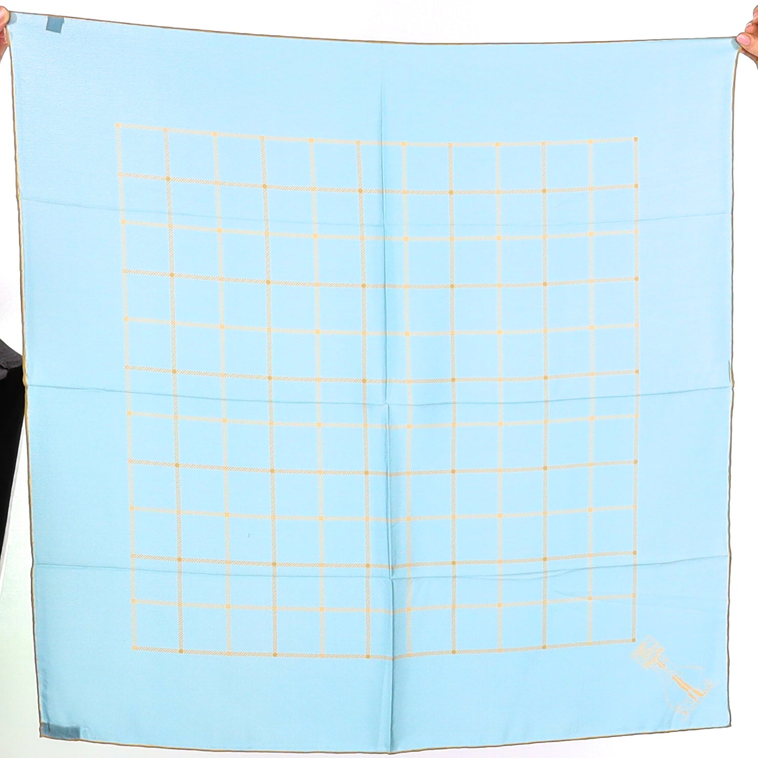 Brand New Burberry Pale Blue Vintage Silk Scarf