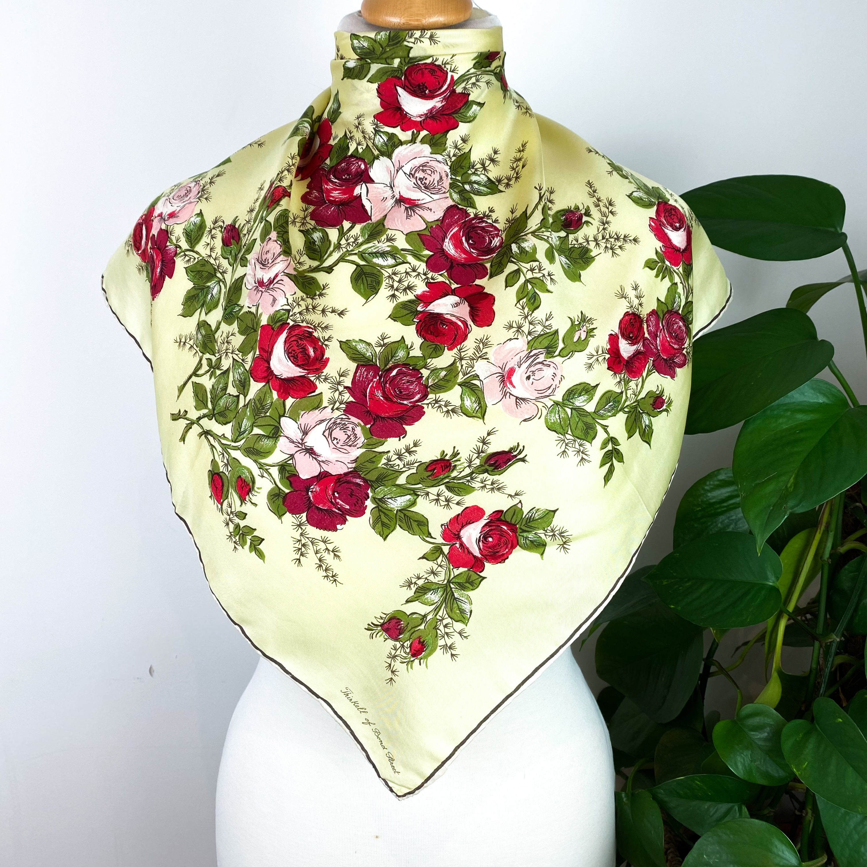 1960s Thirkell of Bond Street Vintage Silk Scarf