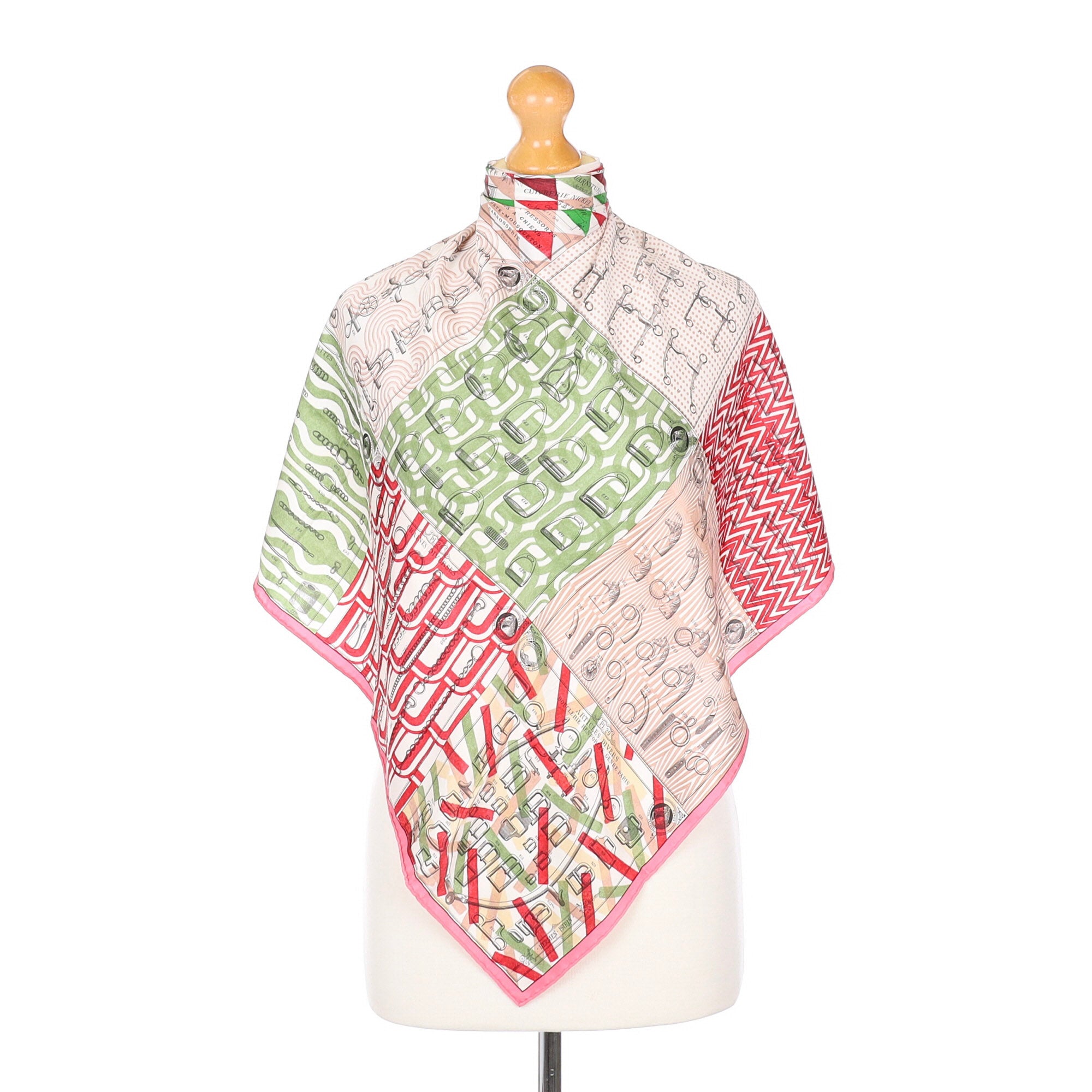 Pristine Hermés 70 Manufacture de Boucleries Silk Scarf