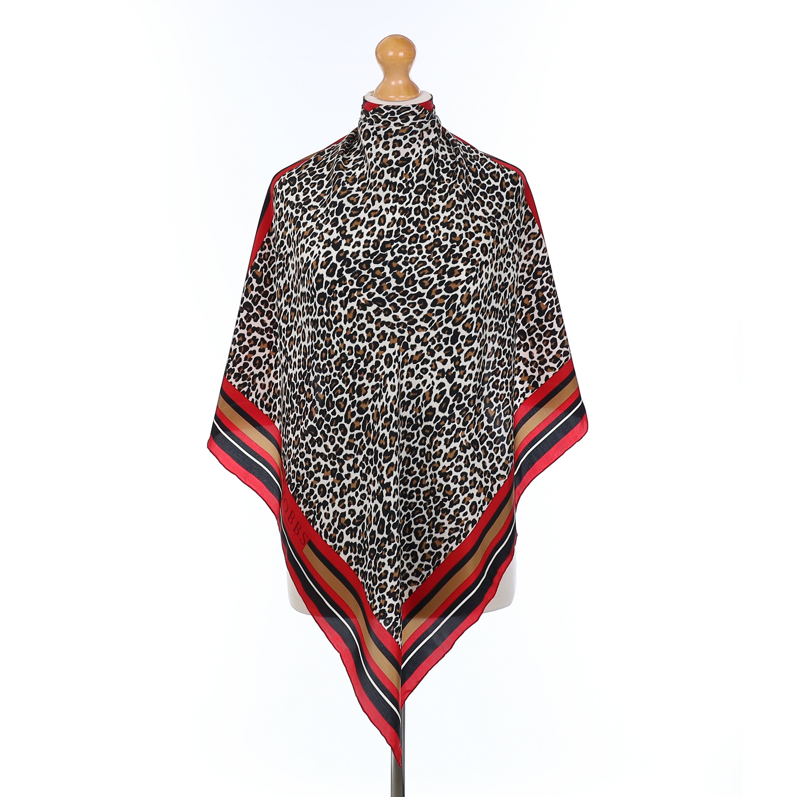 Hobbs Red Animal Print Silk Scarf