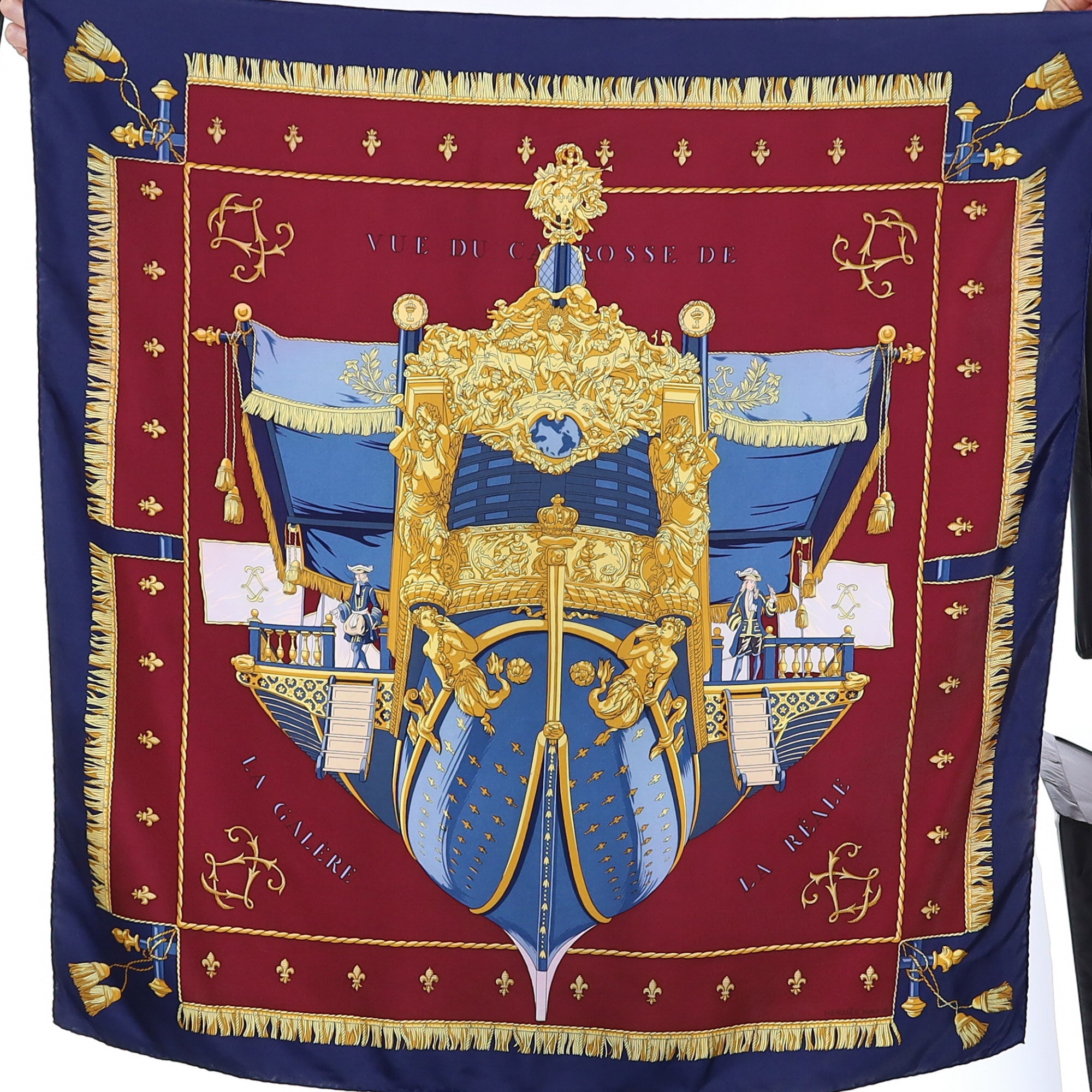 Hermès Vue Du Carosse De La Galère La Réale Silk Scarf