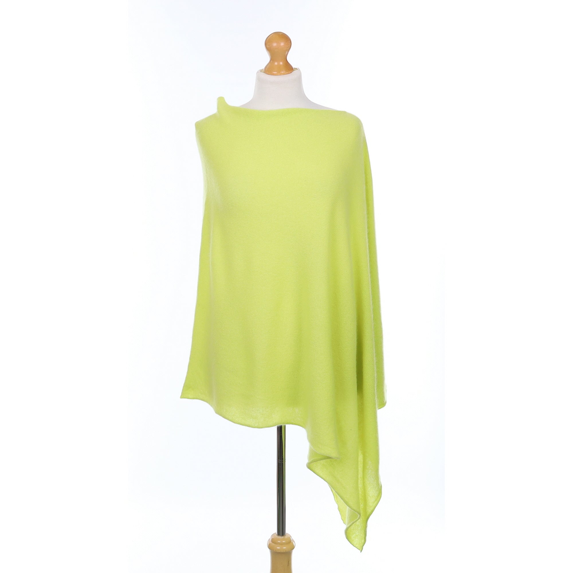 English Chartreuse Green Cashmere Poncho