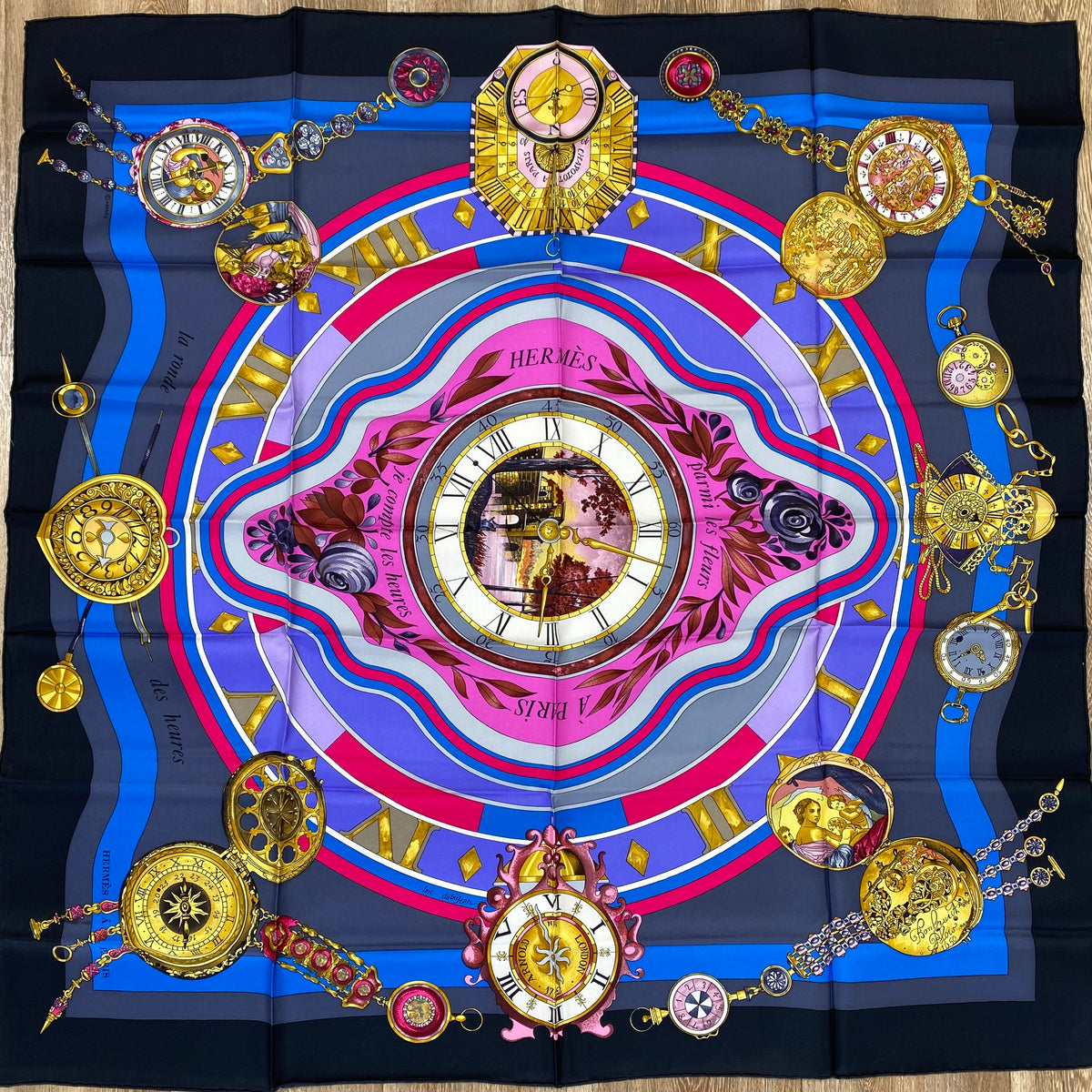 Brand New Boxed Hermès La Ronde Des Heures Silk Scarf