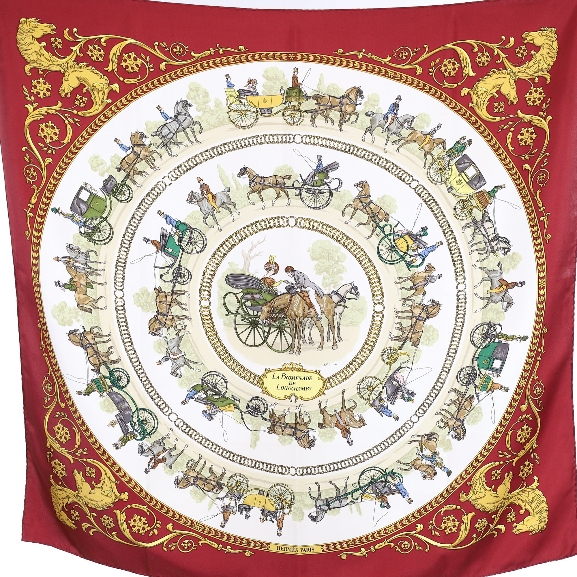 Hermès La Promenade De Longchamps Silk Scarf