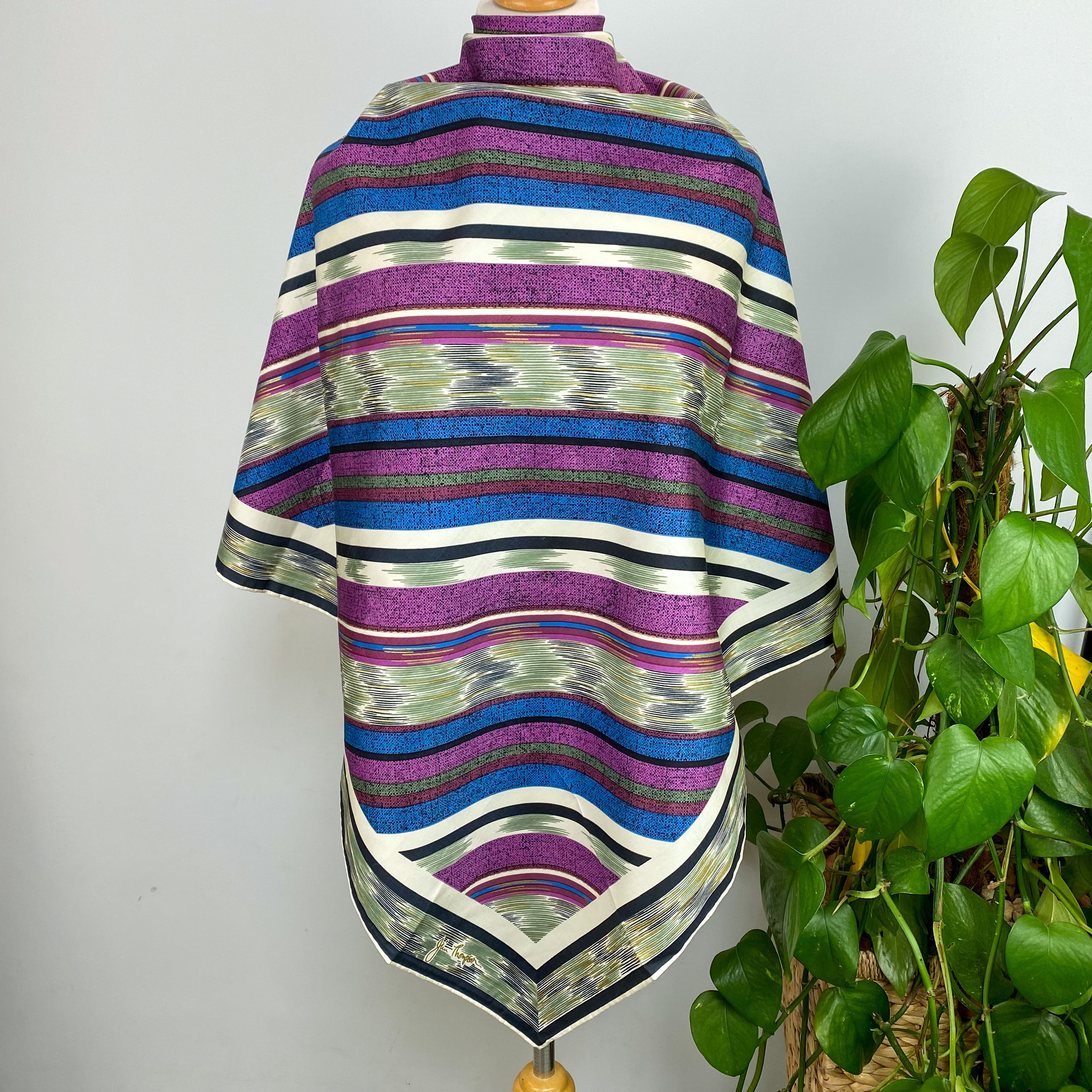 Brand New Jim Thompson Striped Silk Scarf