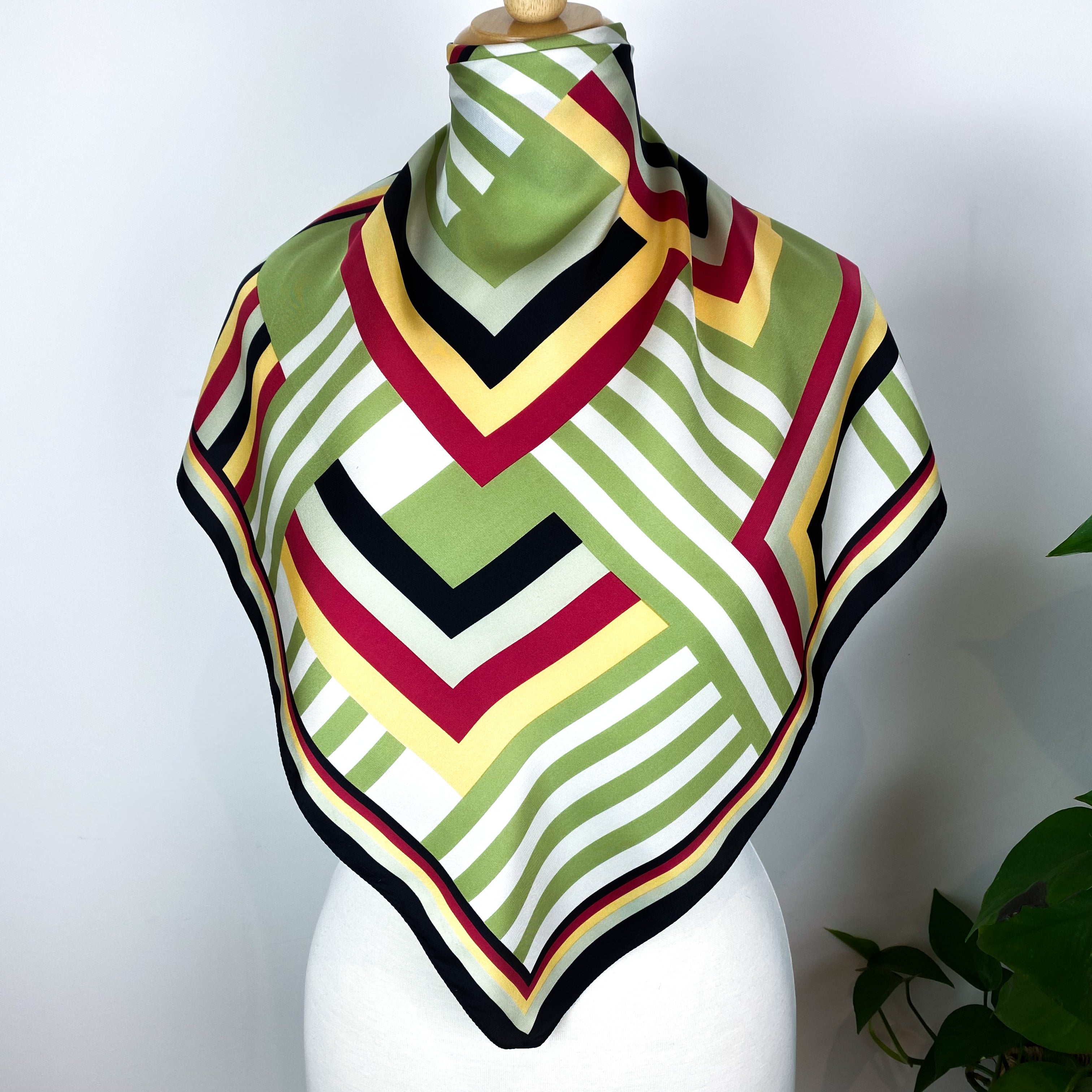 Modern Italian Geometric Silk Scarf