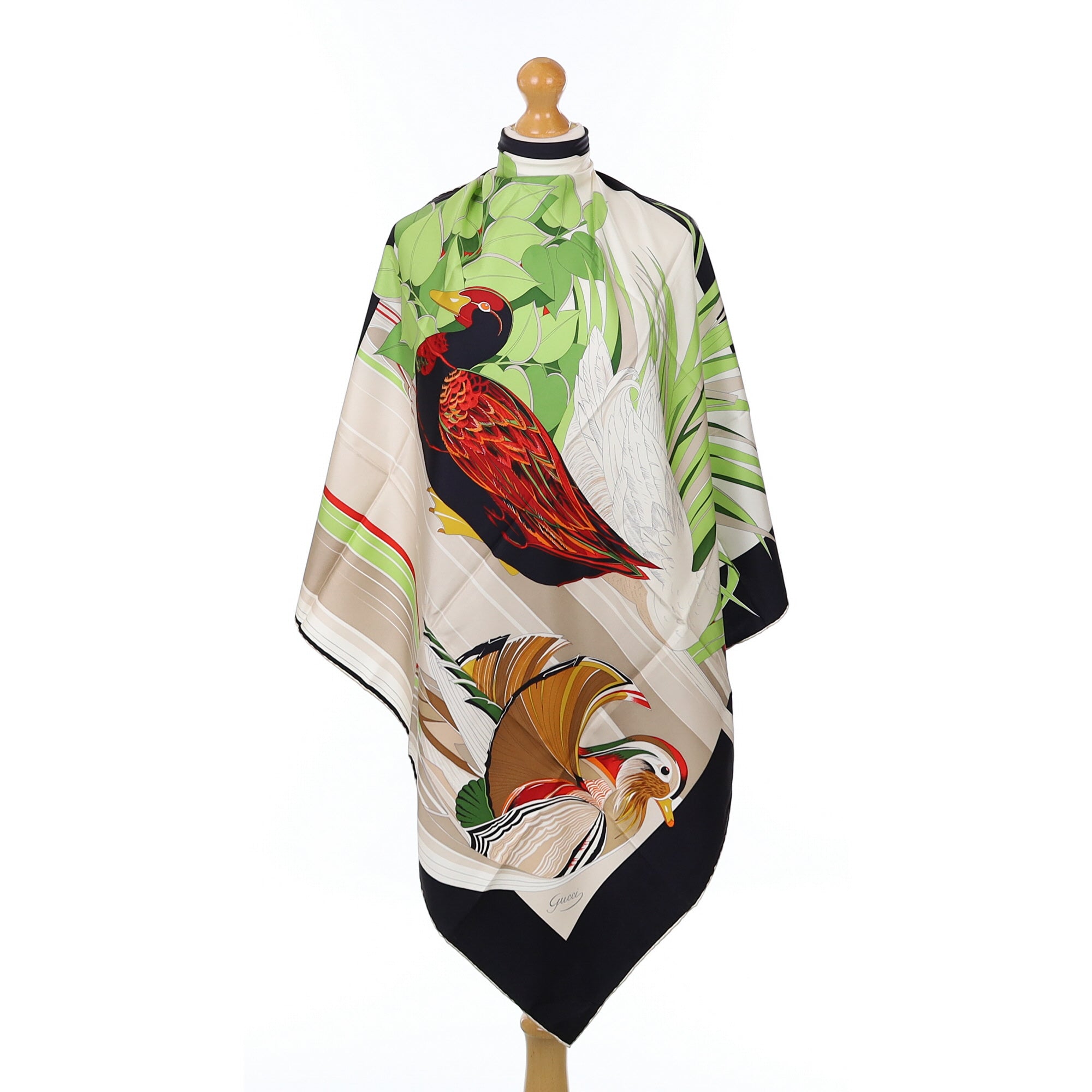 Brand New Gucci Duck Design Vintage Silk Scarf