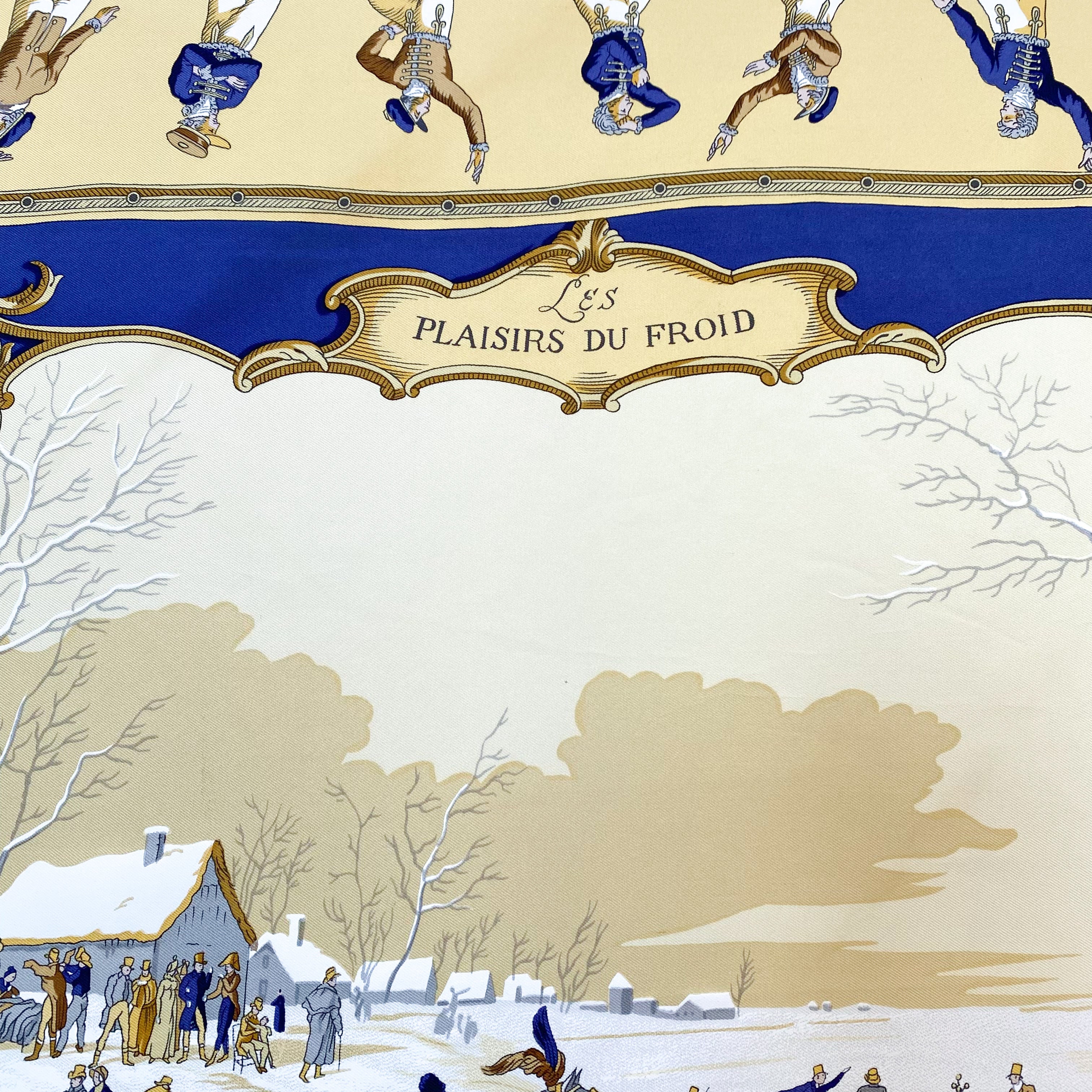 Boxed Hermés Plaisirs du Froid Vintage Silk Scarf