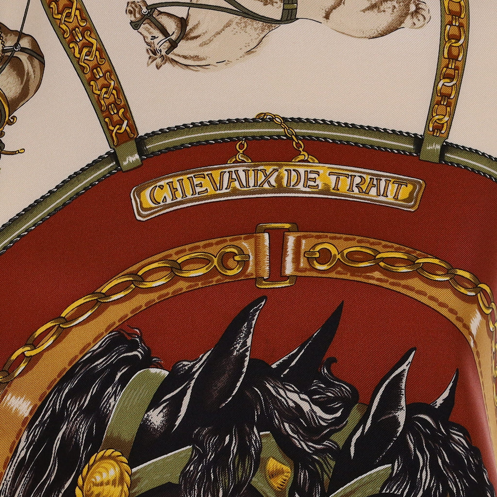 Hermès Chevaux De Trait Silk Scarf