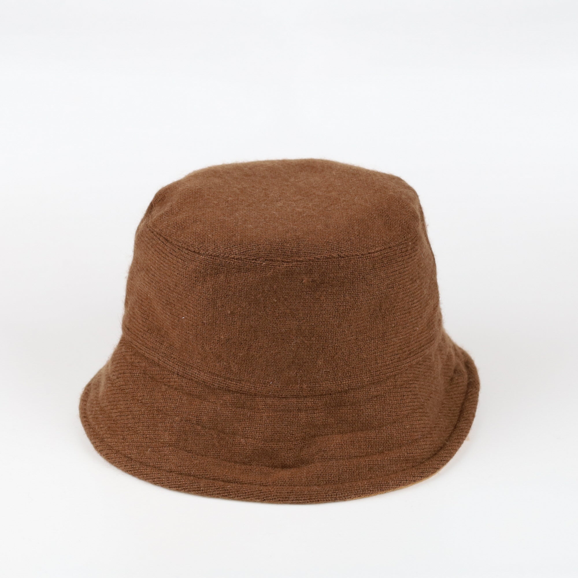 Cinnamon and Hazelnut Cashmere Reversible Bucket Hat Small