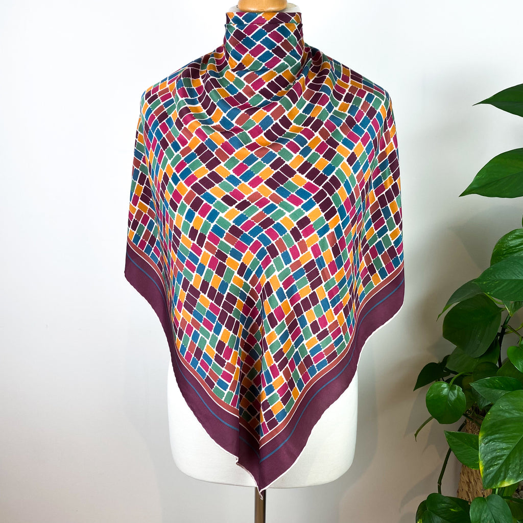 1970s Jaeger Vintage Silk Scarf