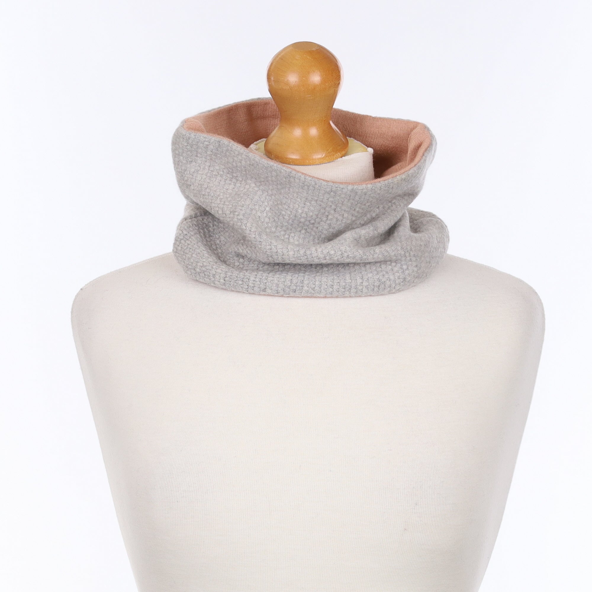 Frost Grey Textured and Nude Neck Warmer
