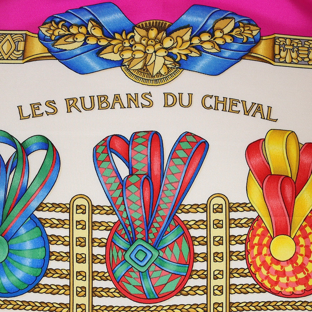 Pristine Hermès Les Rubans Du Cheval Silk Scarf